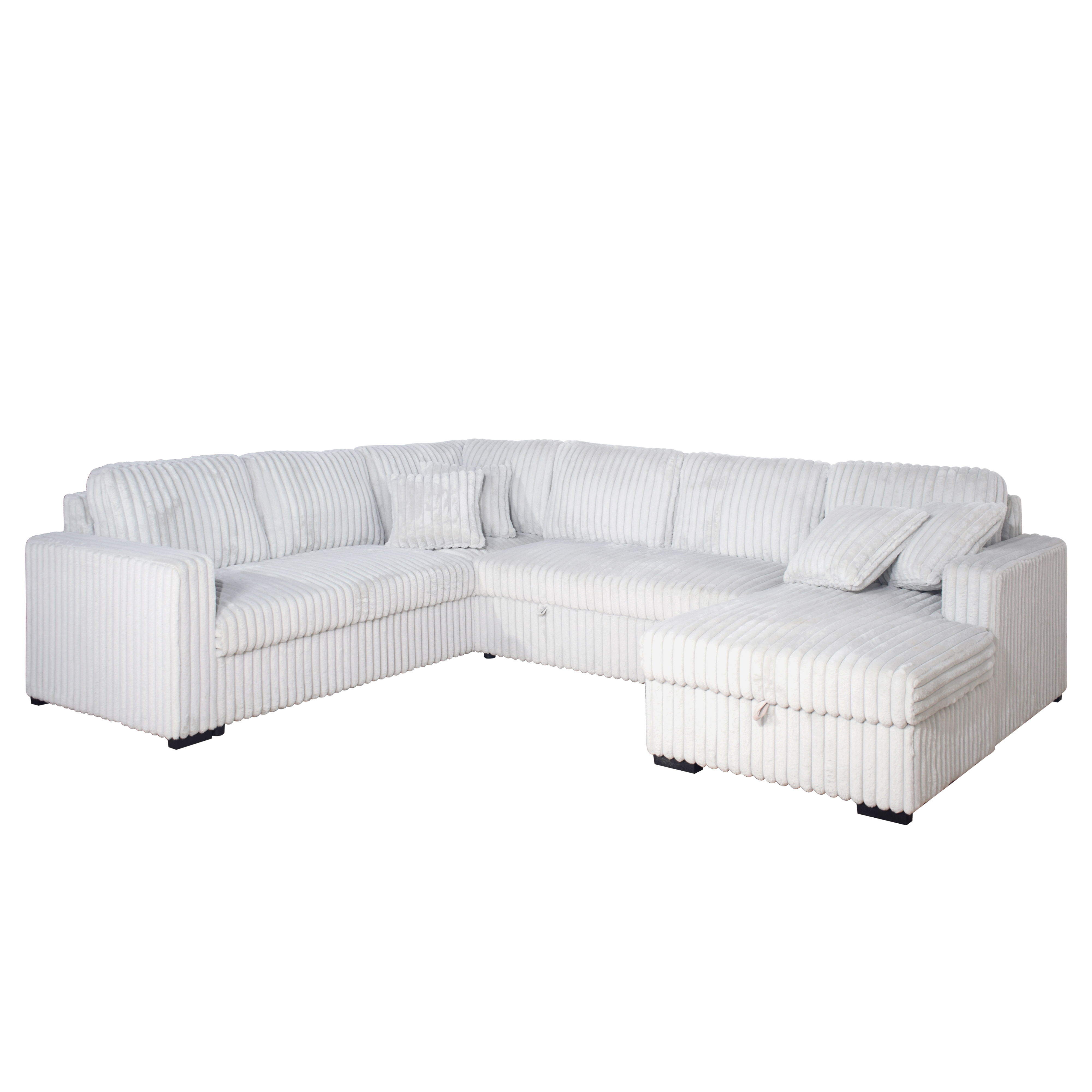 Bliss - Sectional Sleeper - Mist Gray