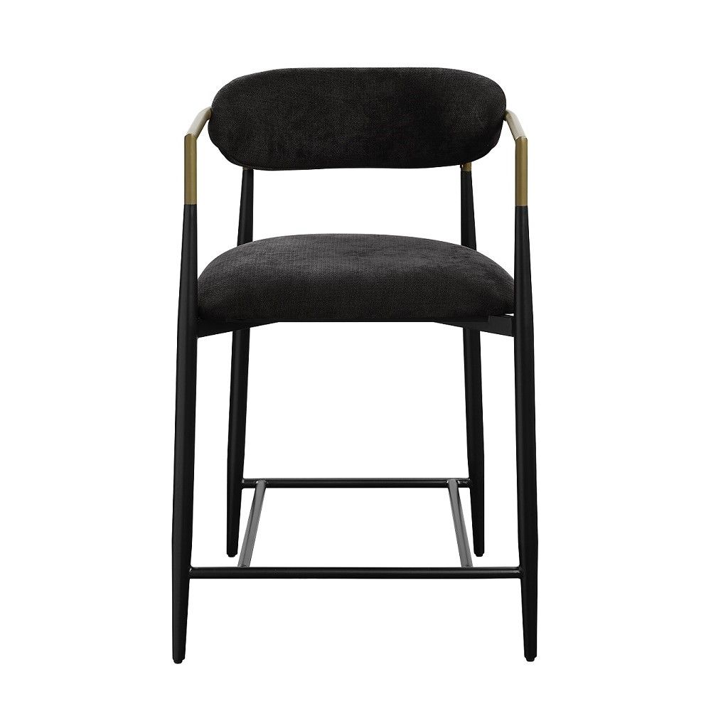 Jaramillo - Counter Height Chair (Set of 2) - Black Chenille & Black, black, view 3