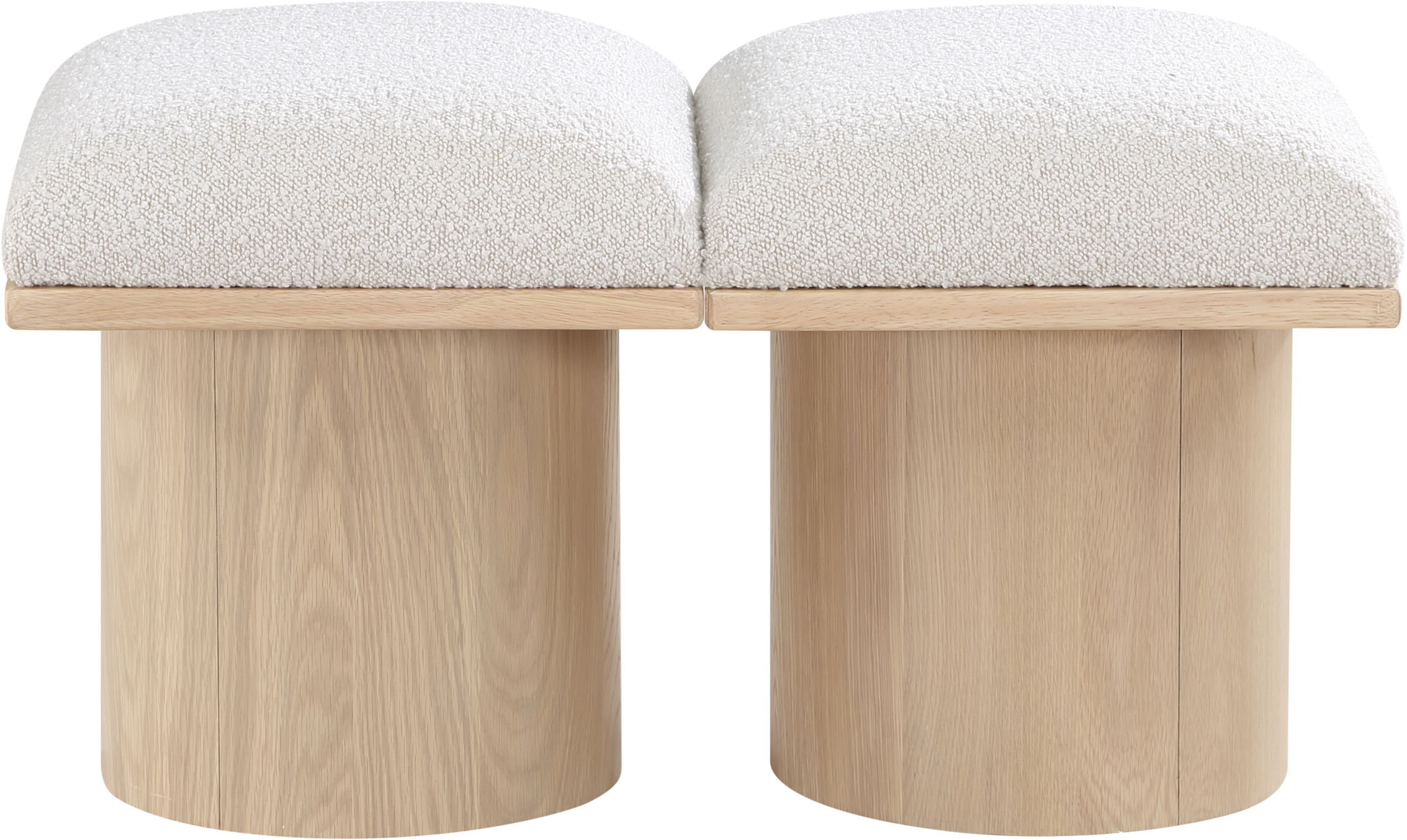 Pavilion - 31" 2 Piece Modular Bench With Natural Base - Cream
