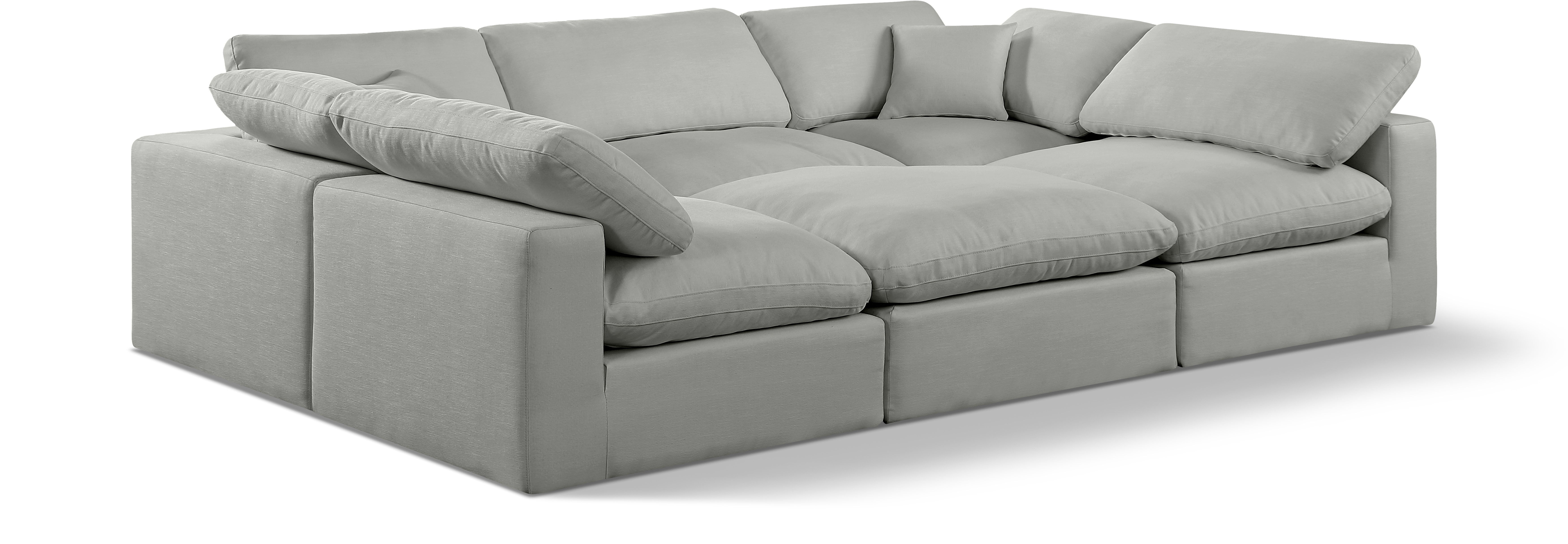 Comfy - 6 Piece Linen Sectional - Gray