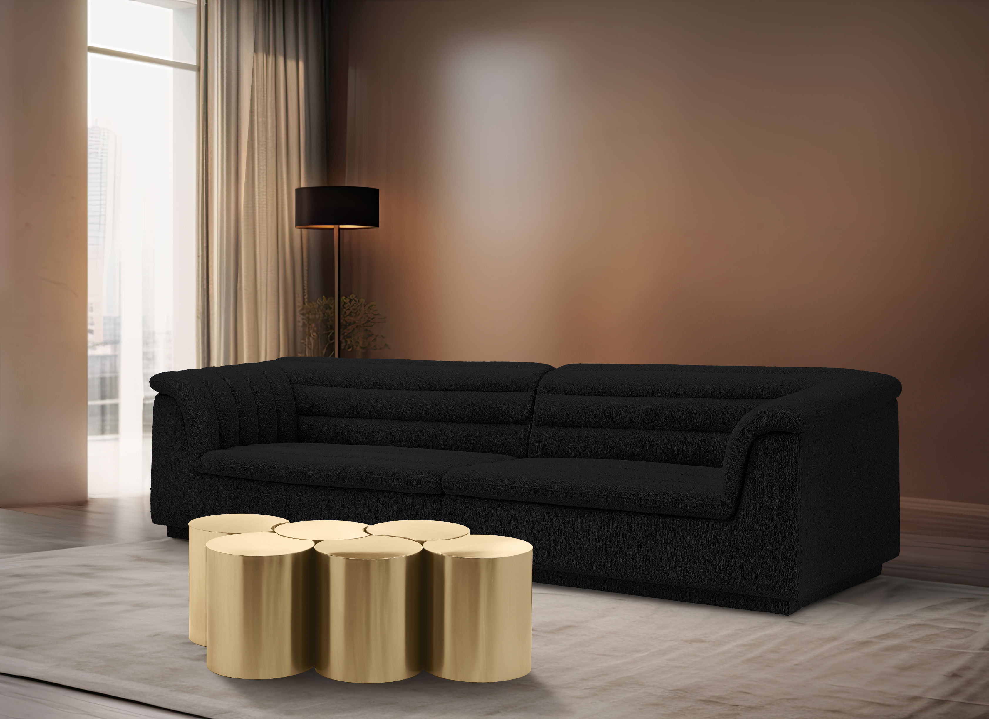 Dimple - 18" 6 Piece Modular Coffee Table - Gold