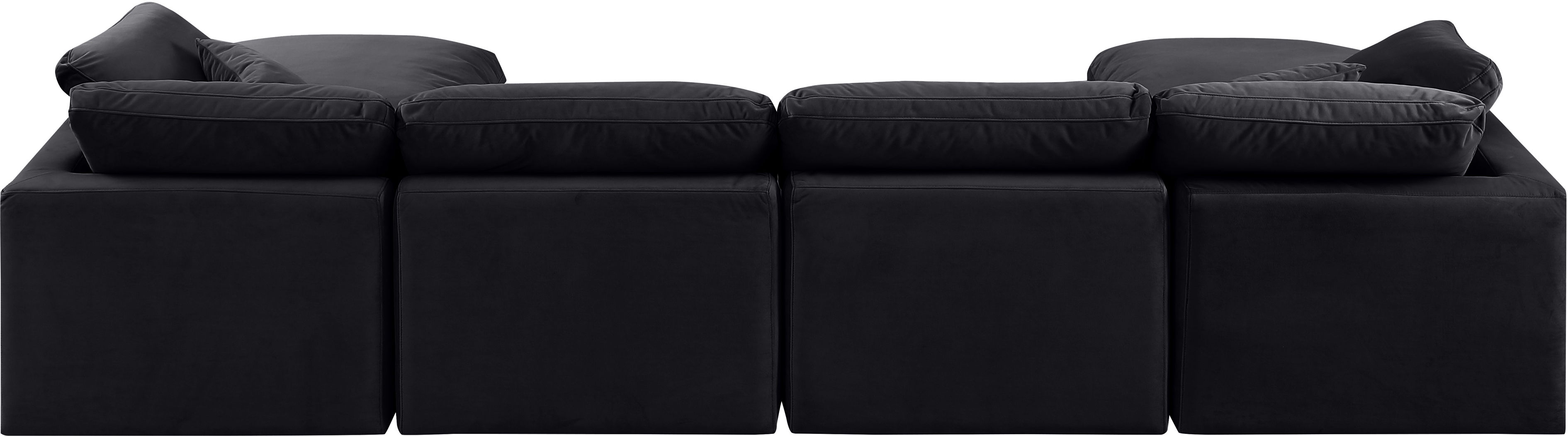 Indulge - Velvet 6 Piece Modular Double Chaise Sectional - Charcoal