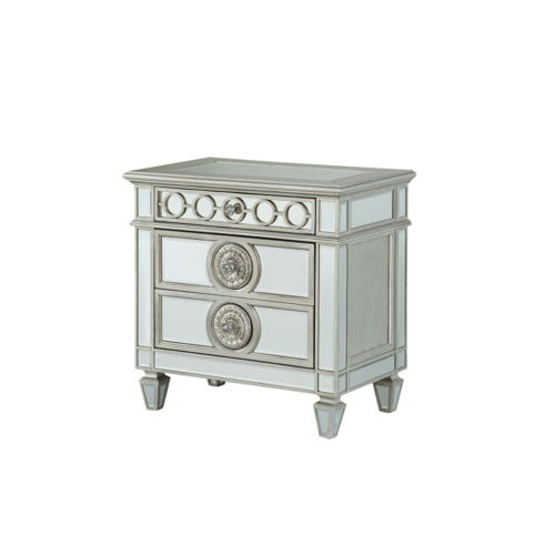 Varian - Nightstand - Mirrored, silver