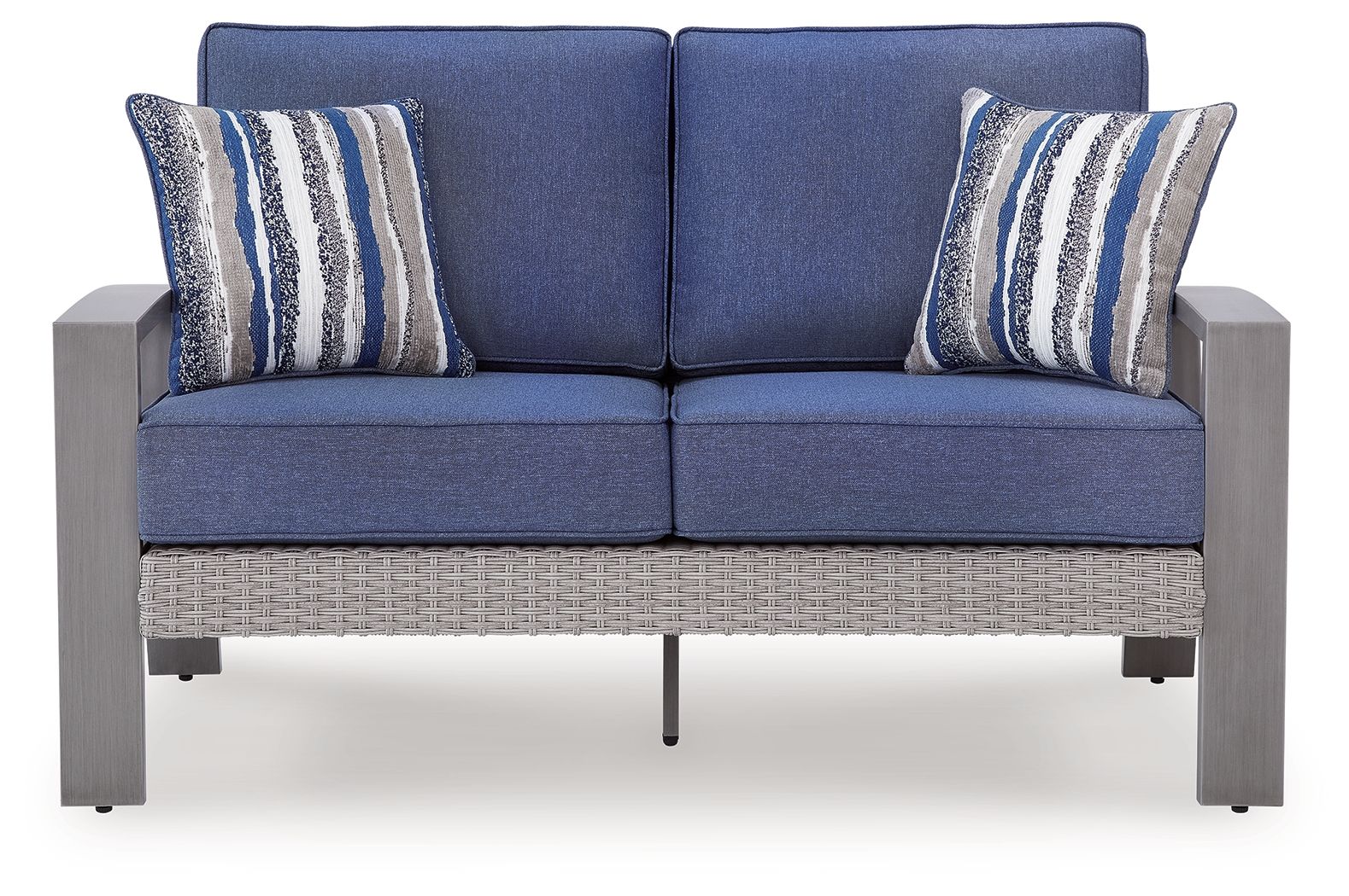 Ashley Furniture Half Moon Beach - Loveseat With Cushion - Blue / Gray - Image 3