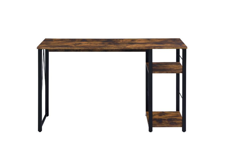 Vadna - Writing Desk - Weathered Oak & Black, dark brown, view 4