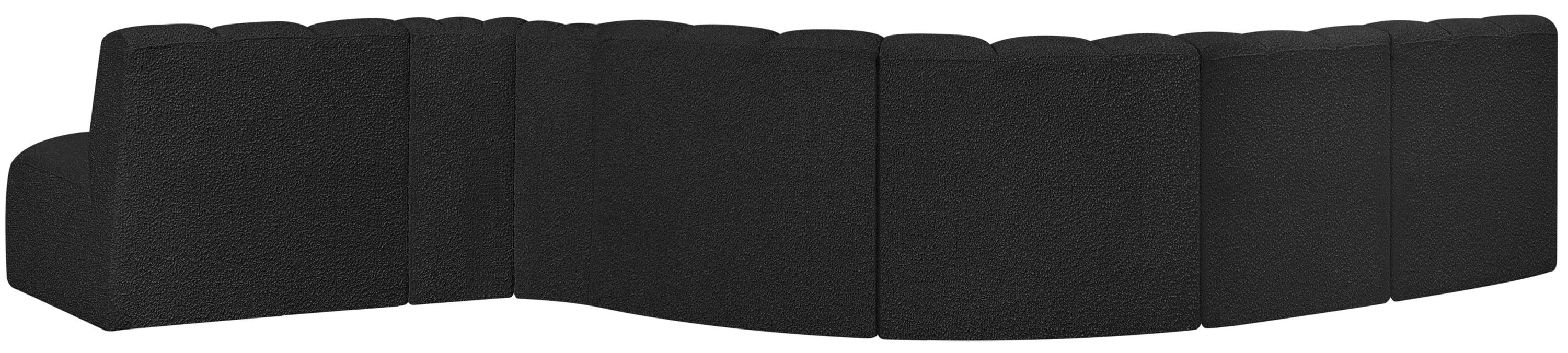 Arc - Boucle Fabric 7 Piece Modular Sofa - Black