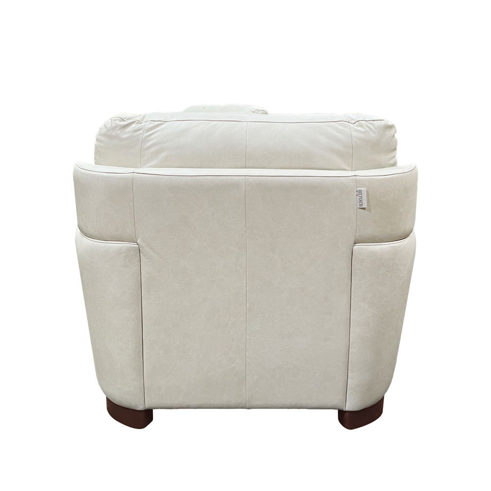 Edrice - Chair - Ivory Top Grain Leather, white, view 3