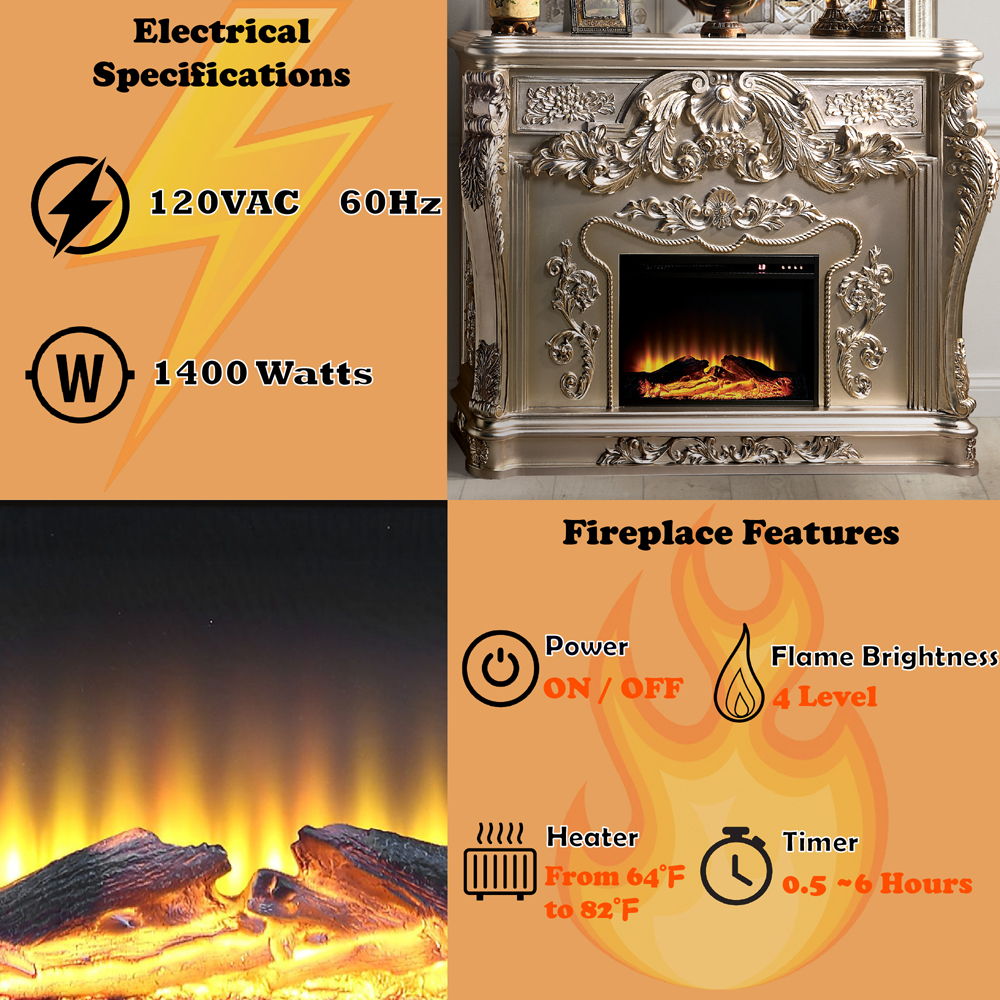 Sorina - Fireplace - Antique Silver, silver, view 7