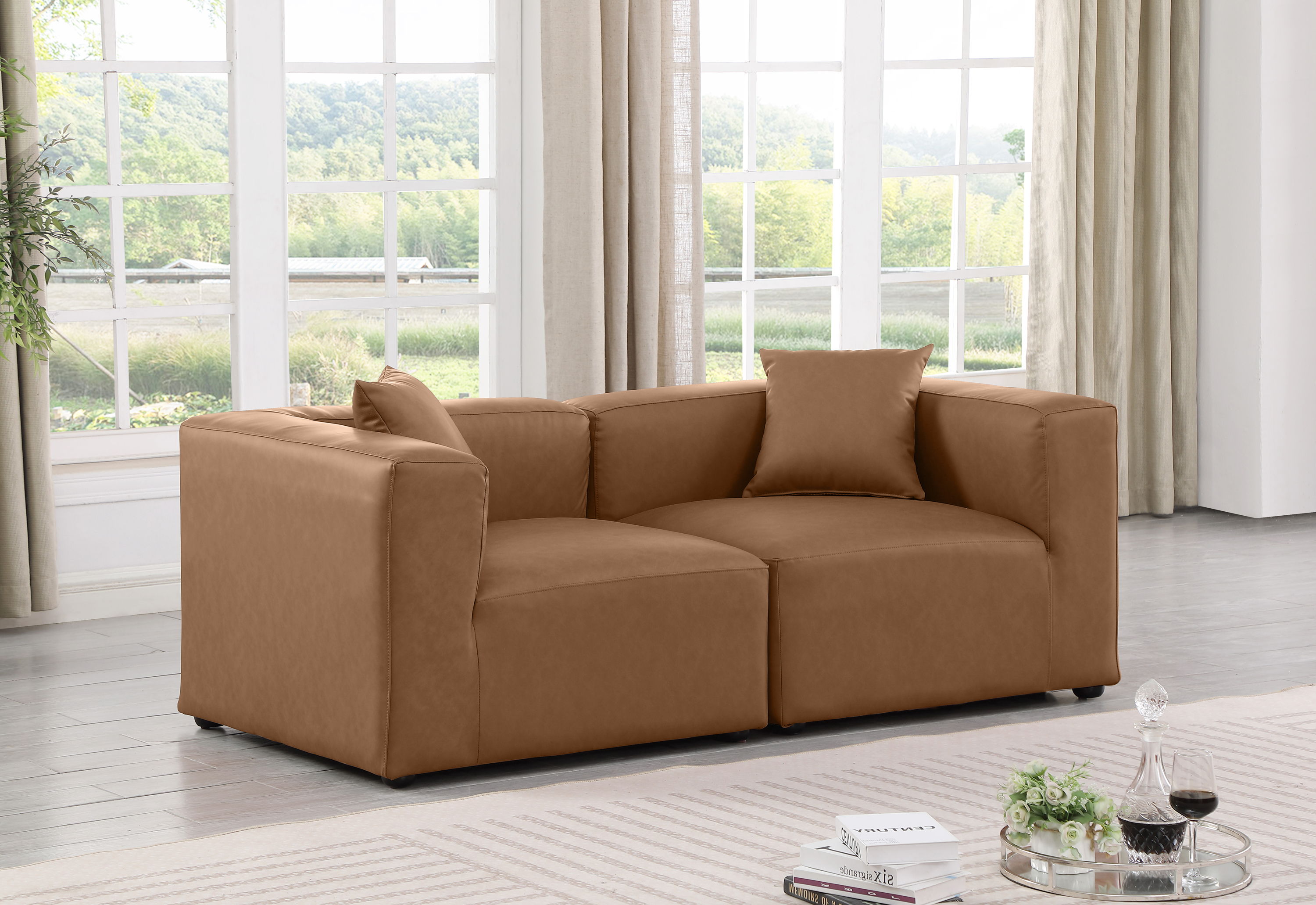 Cube - Modular 2 Piece Sofa - Brown