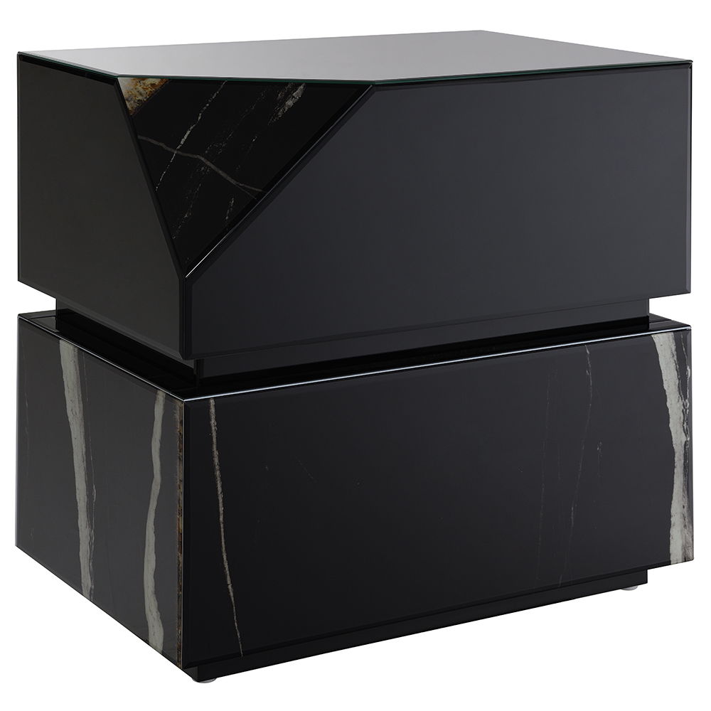 Drisana - End Table - Black Mirrored, black