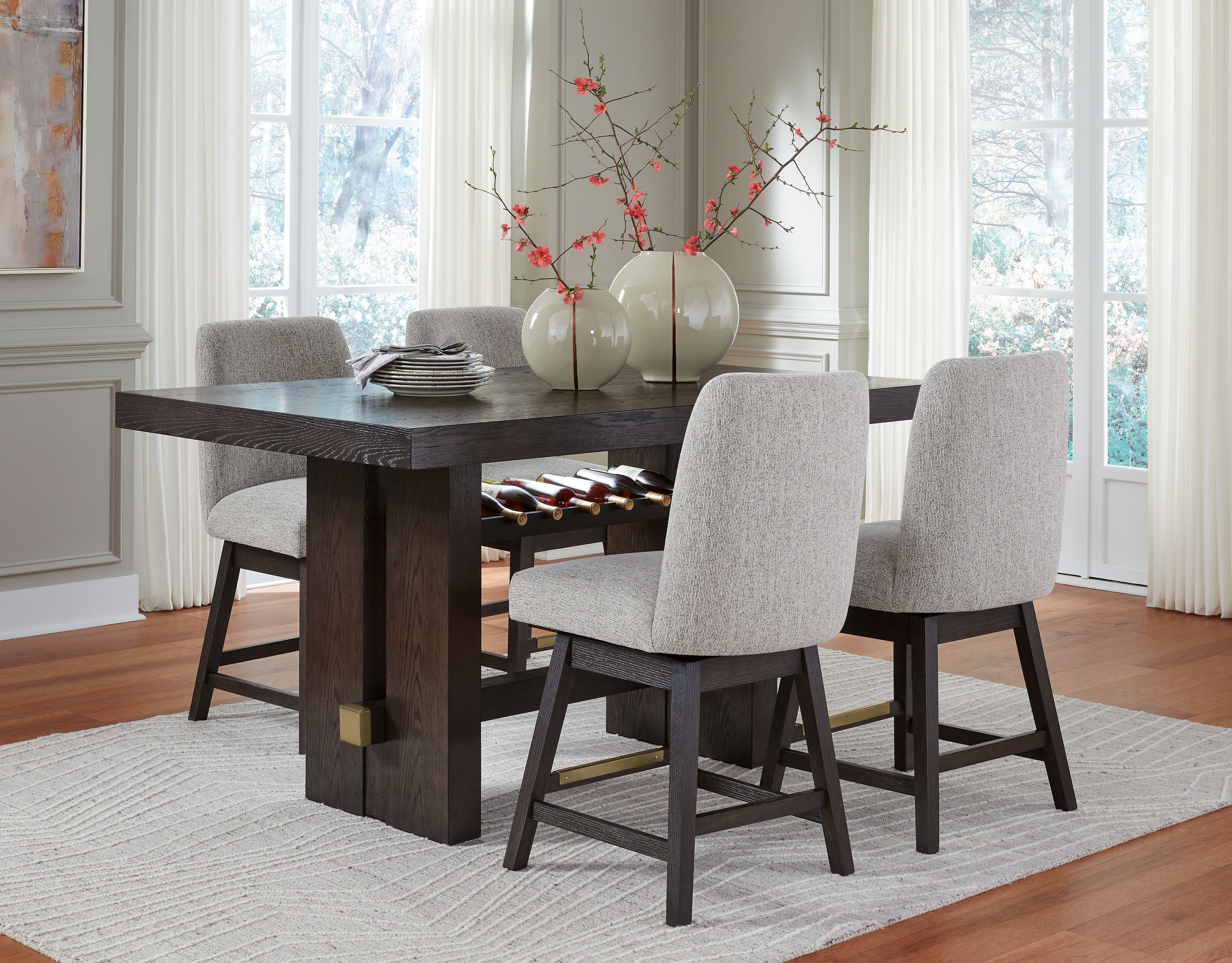 5 Pc · Rectangular Counter Table, 4 Barstools