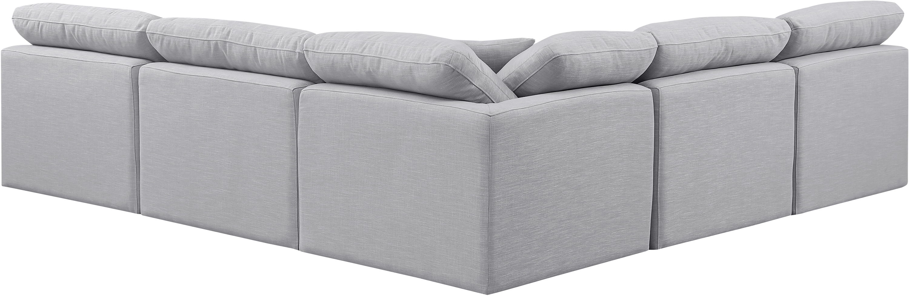 Indulge - Linen 5 Piece Modular Corner Armless Sectional - Gray