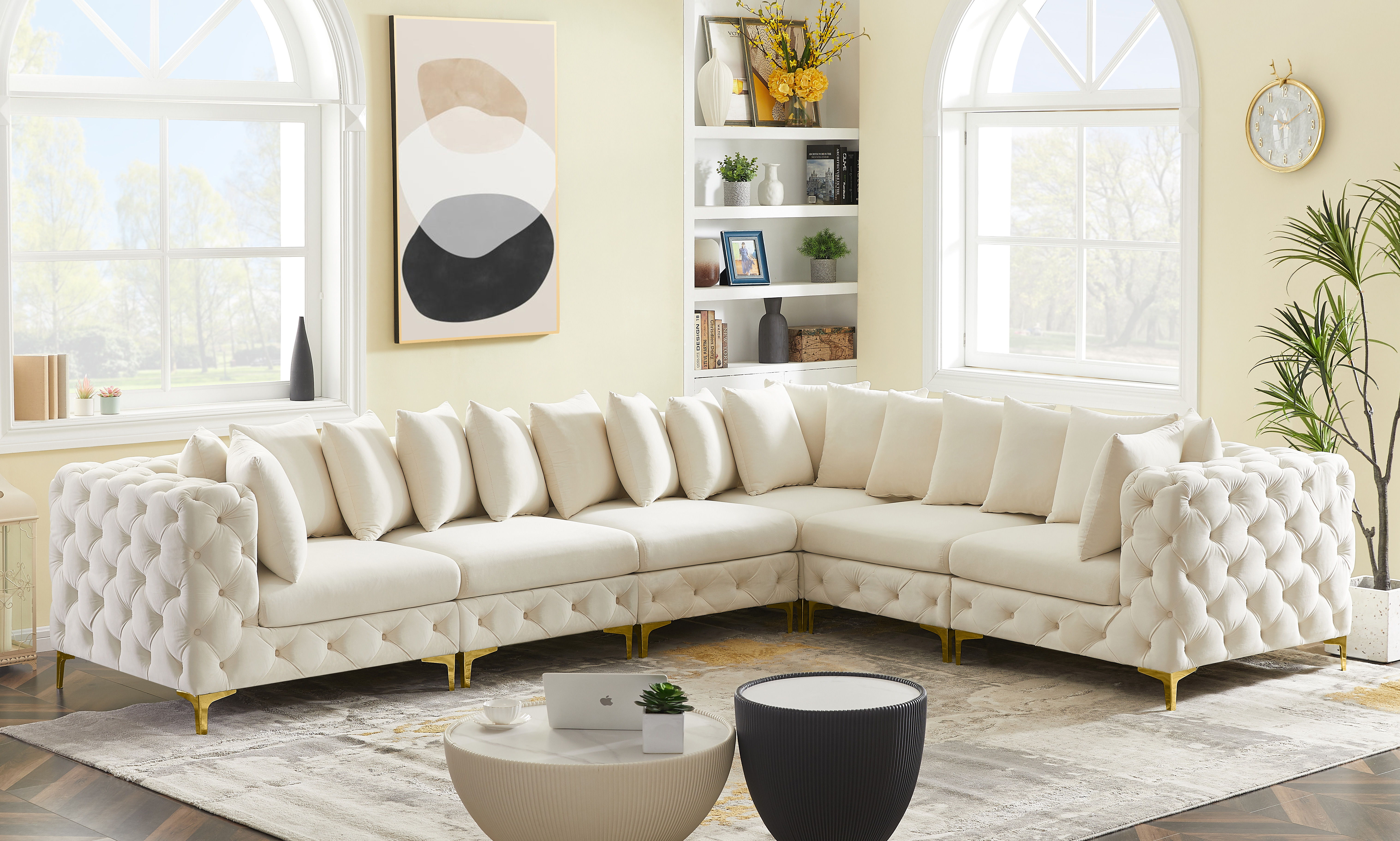 Tremblay - 6 Piece Modular Corner Sectional - Cream