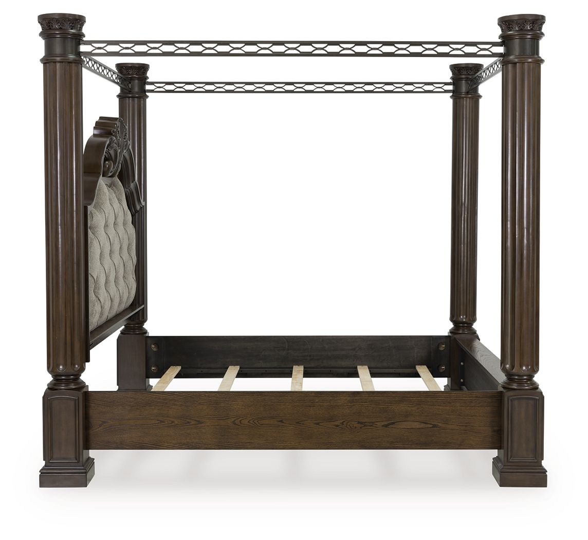 Ashley Furniture Maylee - California King Canopy Bed - Dark Brown - Image 4