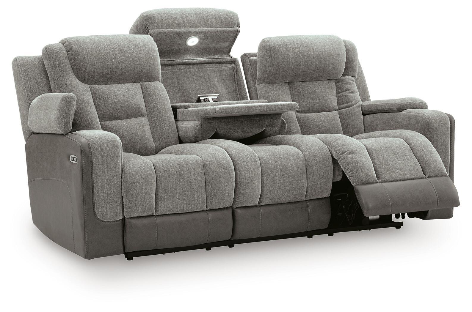Mixed Motion - Power Reclining Sofa With Adjustable Headrest - Shadow