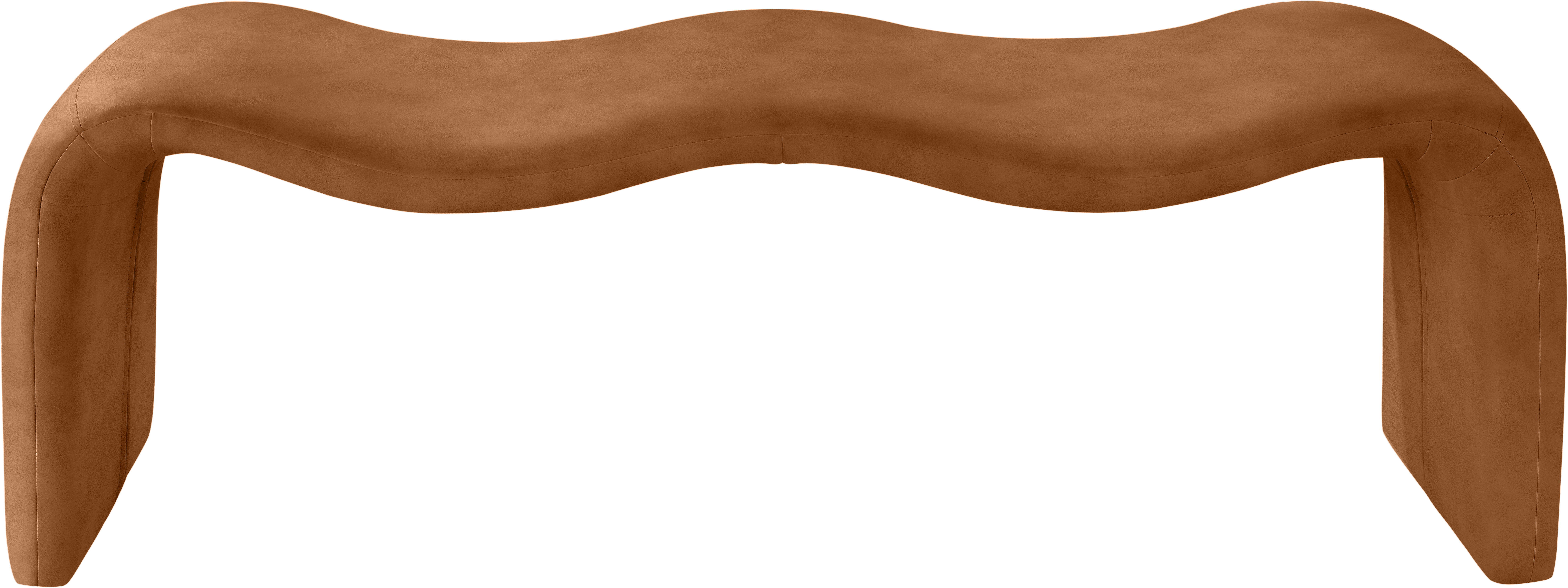 Willow - Faux Leather Bench - Cognac