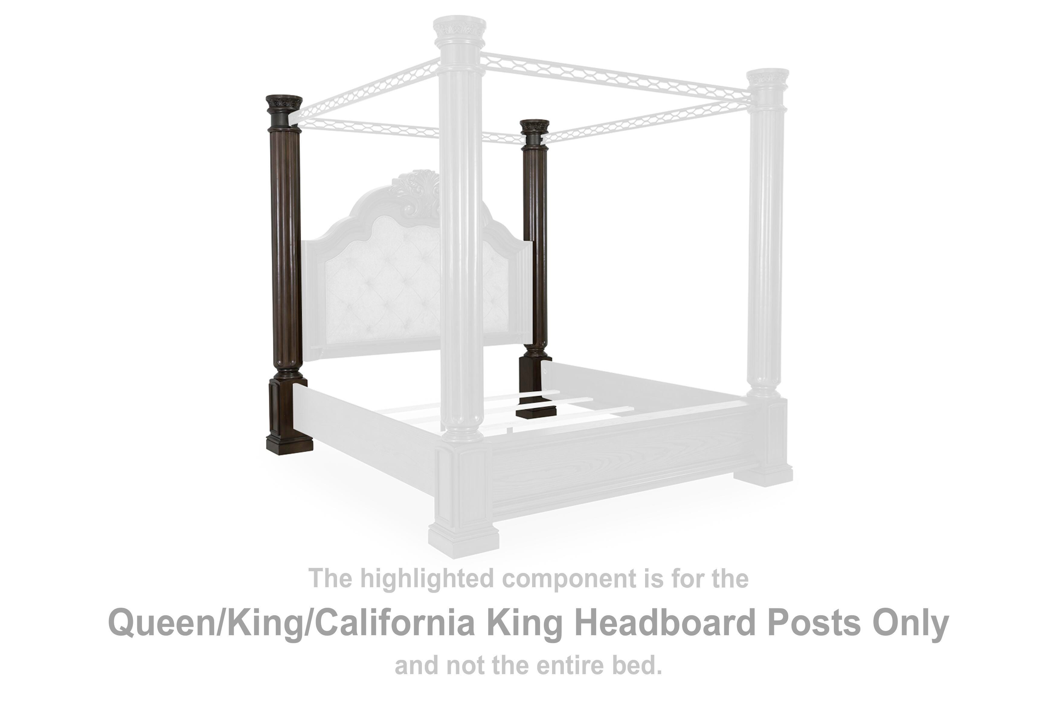 Maylee – Queen/King/California King Headboard Posts – Dark Brown
