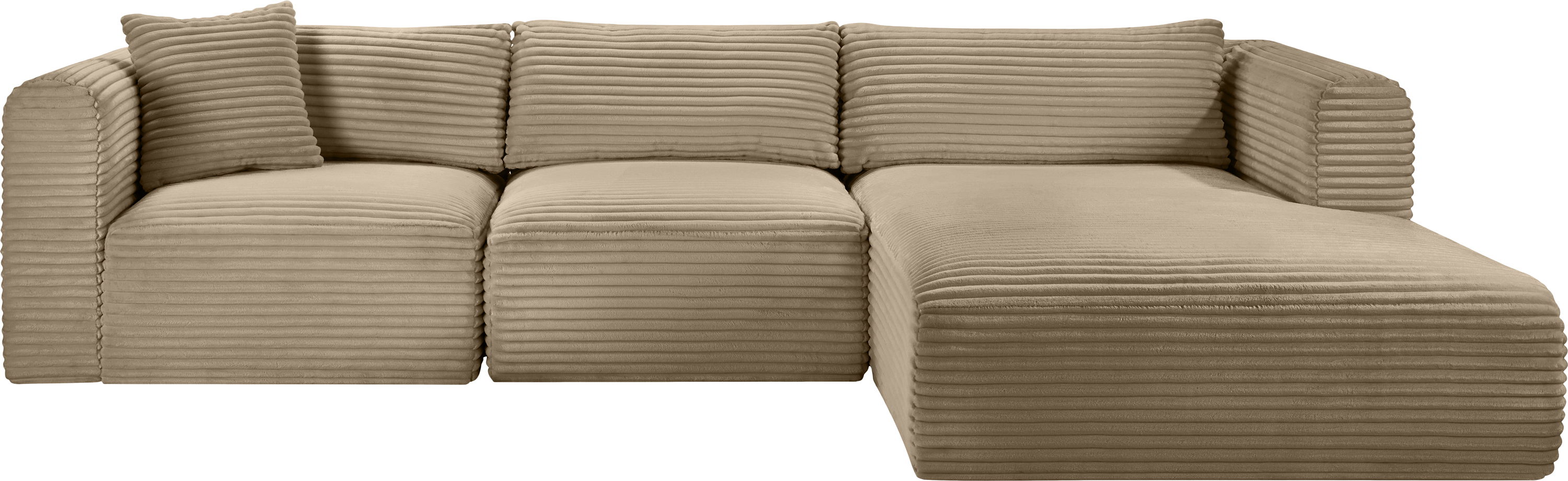Shaggy - 3 Piece Modular Sectional - Taupe