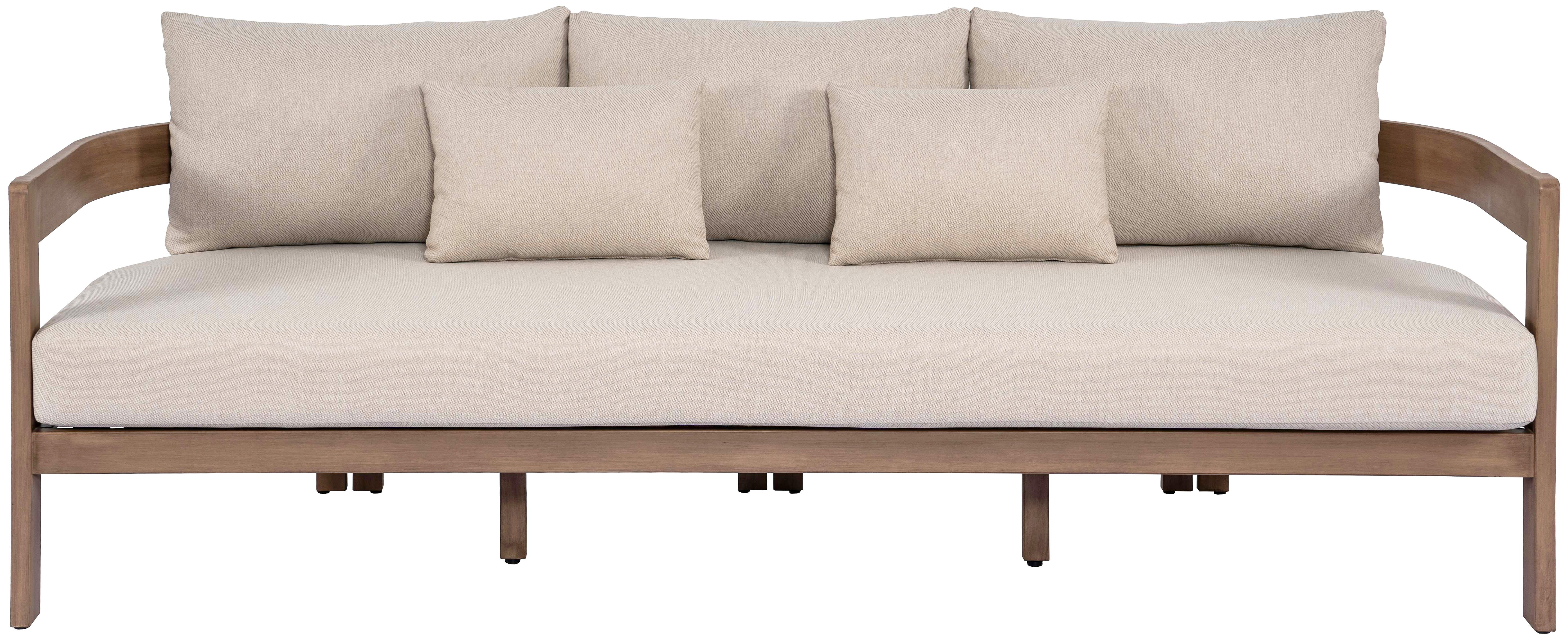 Newport - Water Resistant Fabric 86.75" Upholstered Outdoor Patio Sofa - Beige