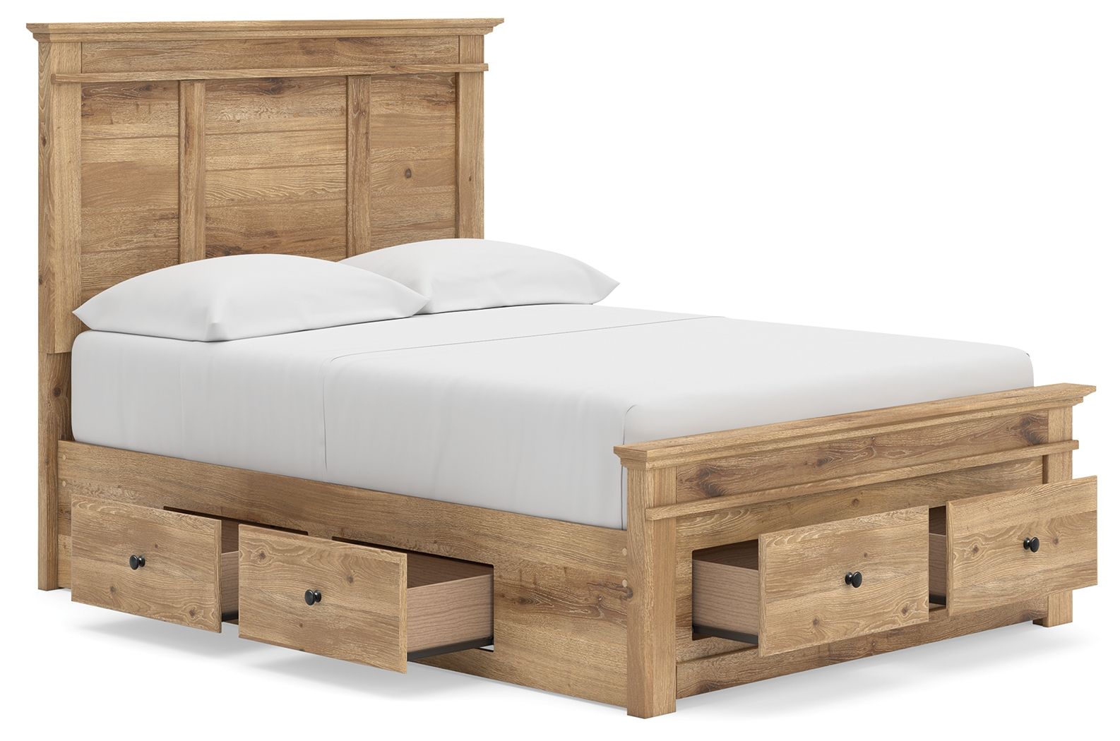 Ashley Furniture Makidern - Full Panel Storage Bed With 2 Under Bed Storage Units And Storage Footboard - Tan - Image 6