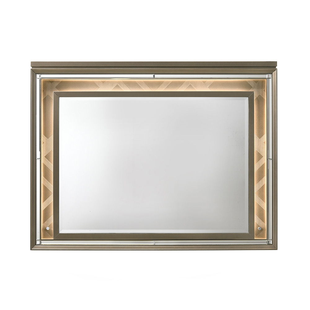 Skylar - Mirror With LED - Dark Champagne, dark brown, view 2