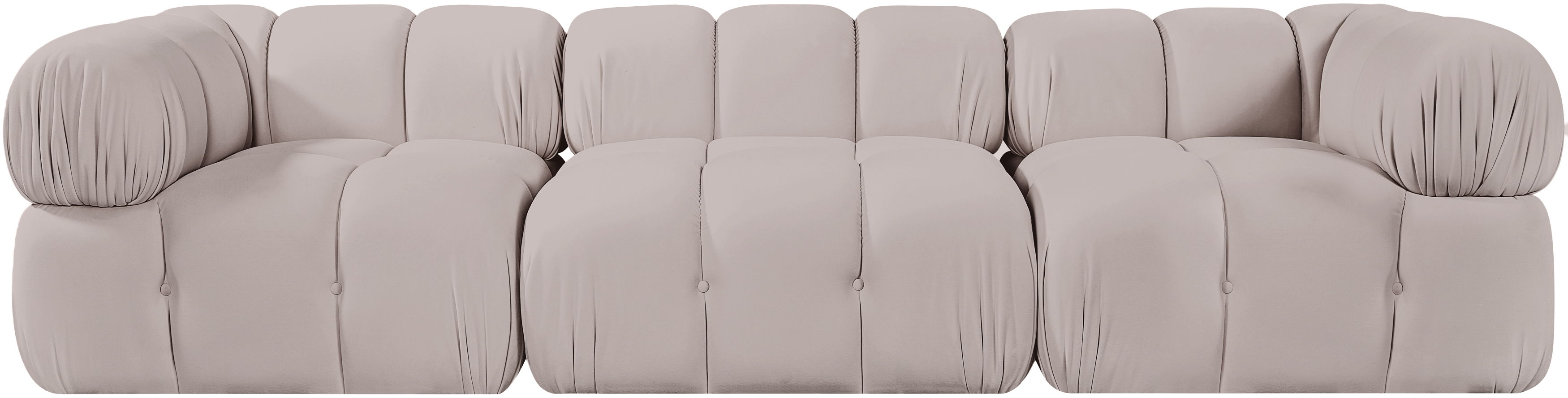 Orin - Velvet Performance Fabric Upholstered 3 pc. Modular Sofa - Beige