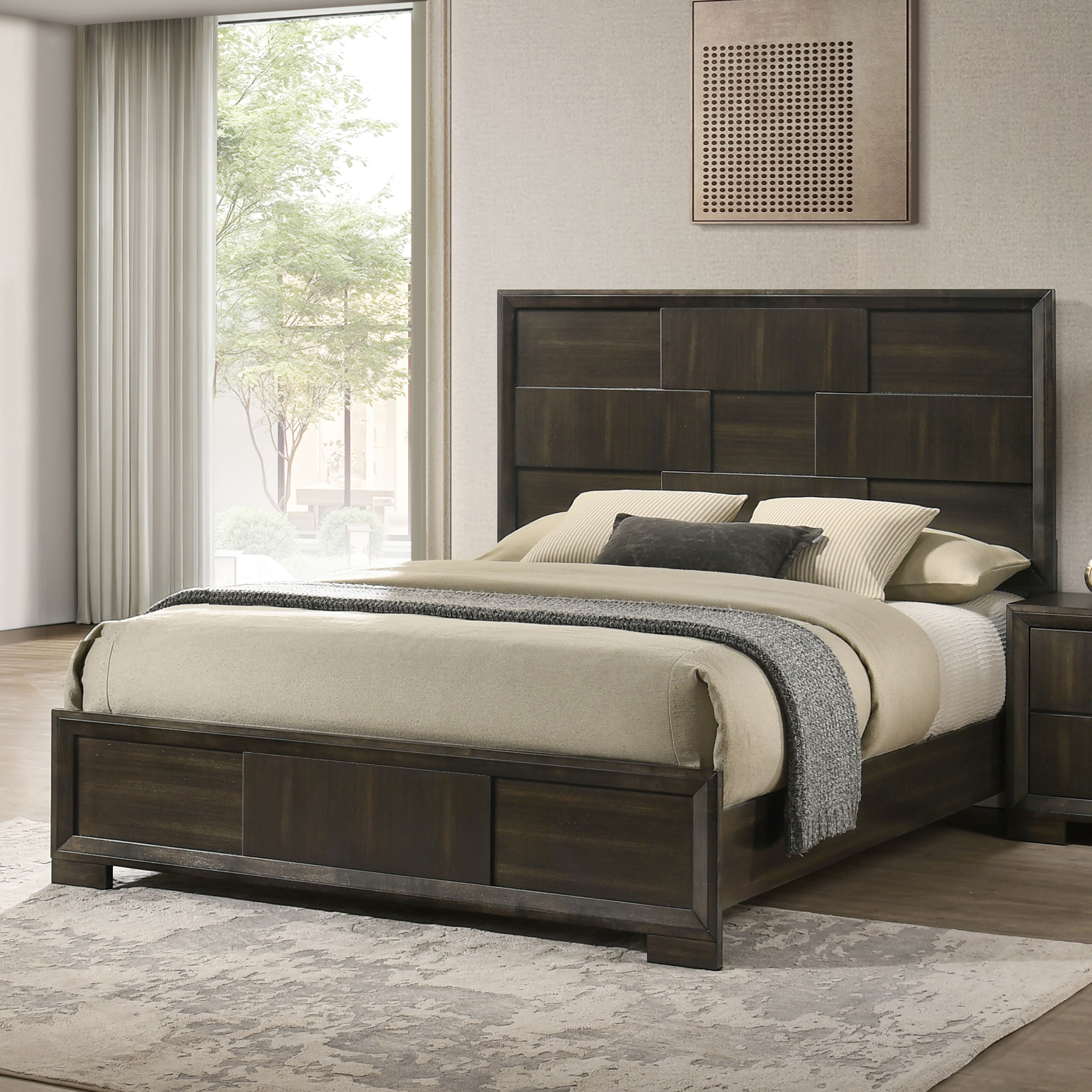 Langston - 5/0 Queen Bed - Espresso, dark brown