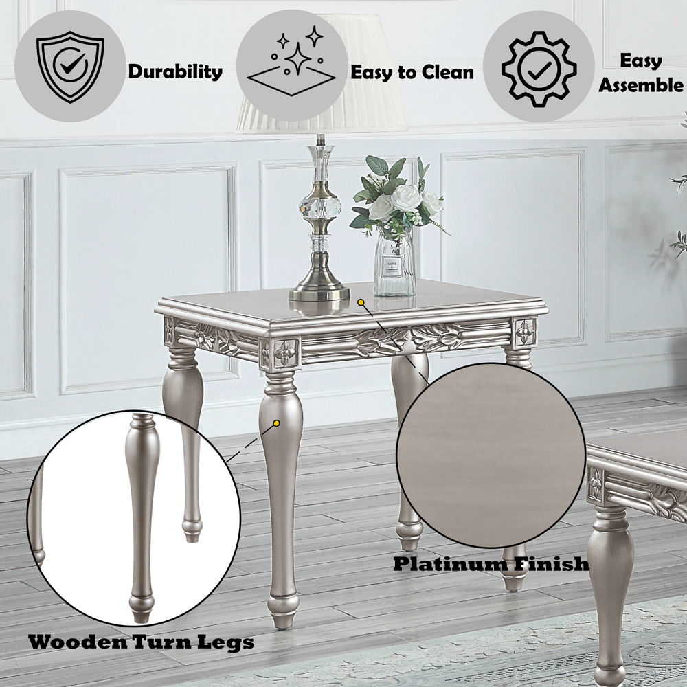 Pelumi - End Table - Platinum, silver, view 4