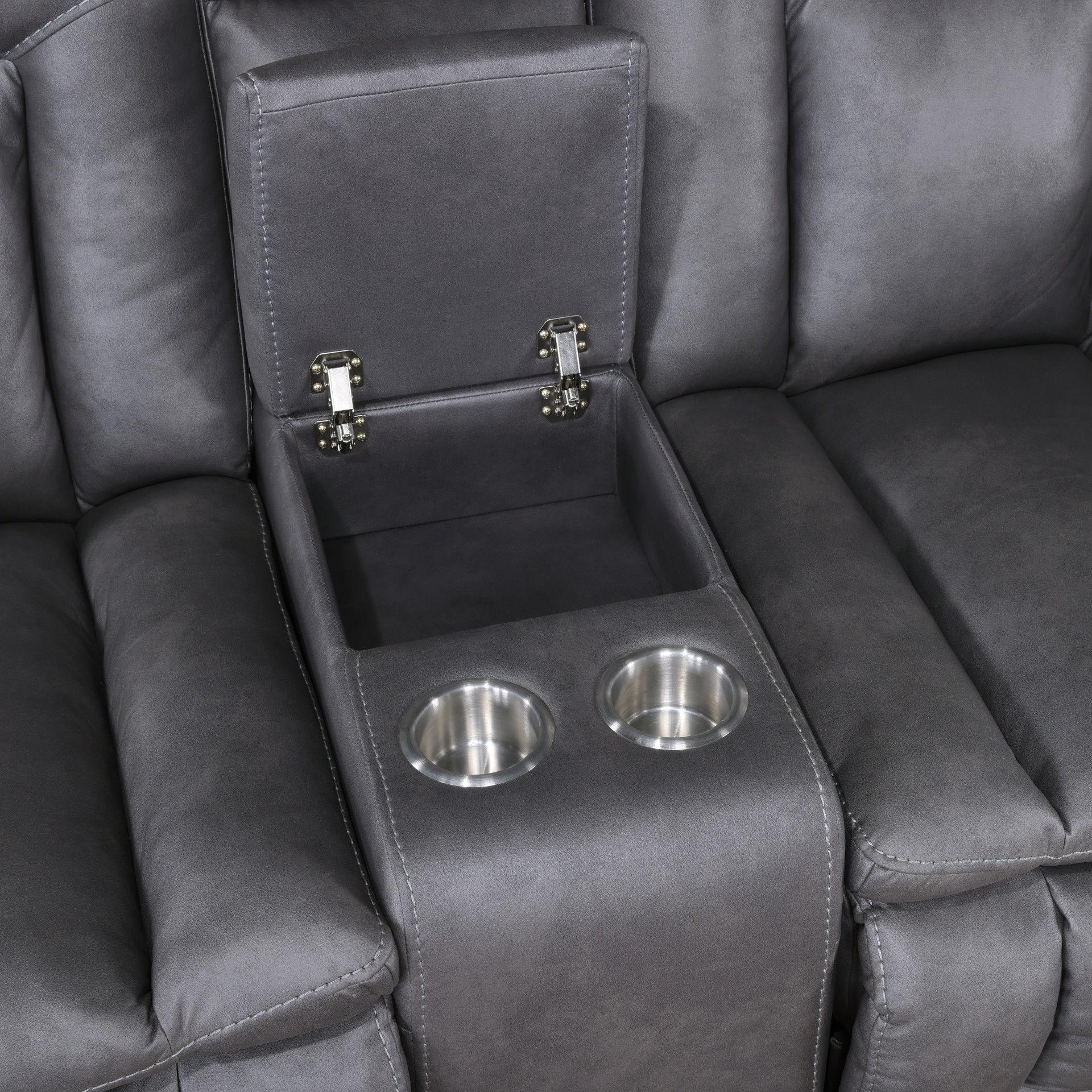 Morello - Console Loveseat With Power Footrest - Gray
