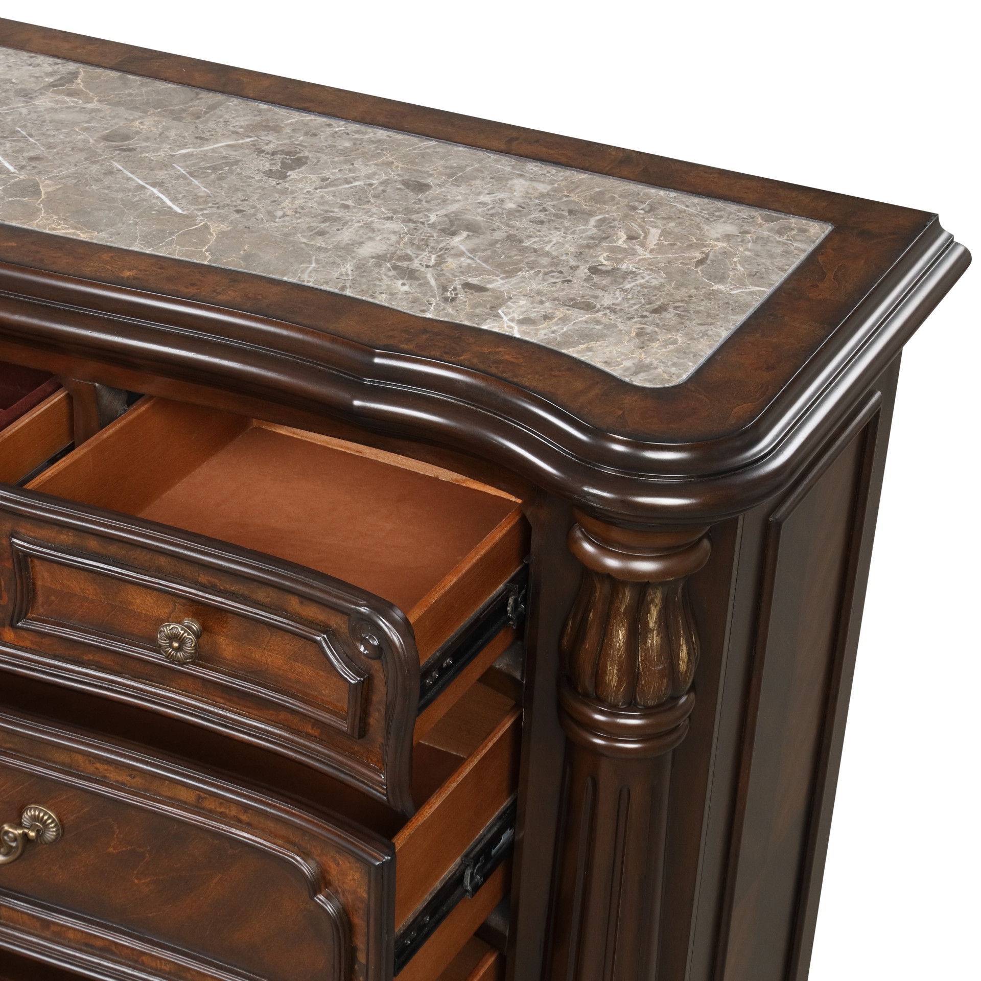 Bella Notte - Dresser Mirror - Mahogany Brown, light brown, view 5