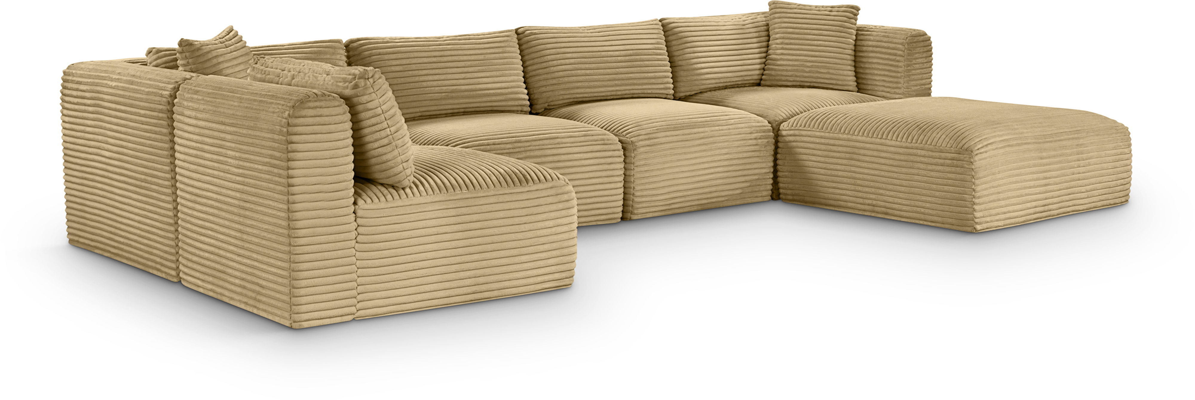 Shaggy - 6 Piece Modular U-Shaped Sectional - Camel