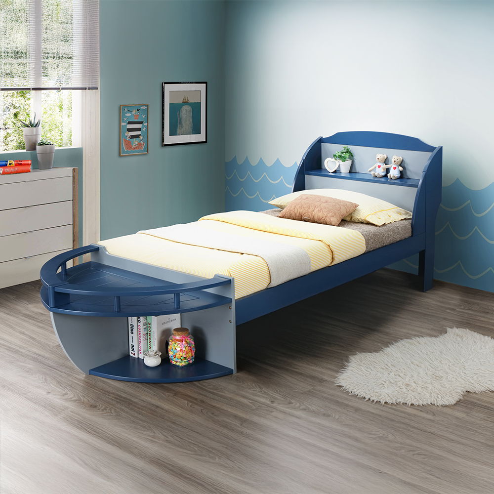 Neptune II - Twin Bed - Gray / Navy, gray