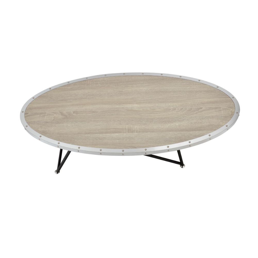 Allis - Coffee Table - Weathered Gray Oak & Metal, light brown, view 5