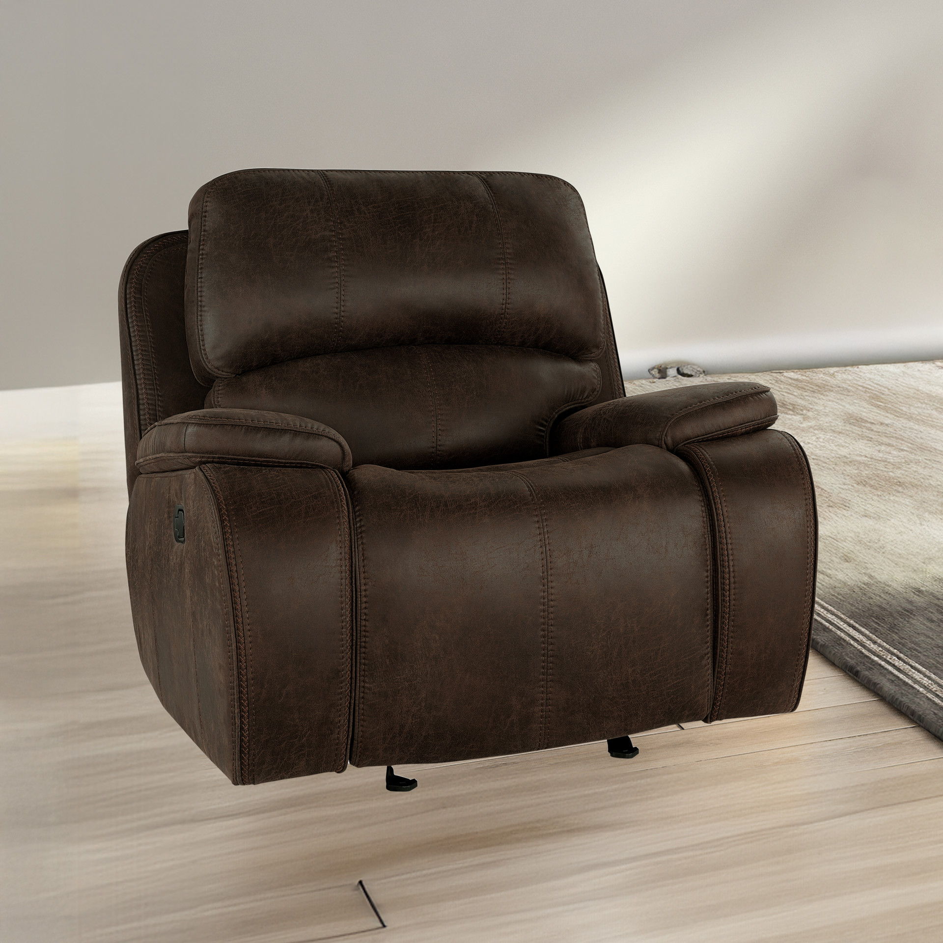 Brookings - Glider Recliner - Brown, dark brown, view 8