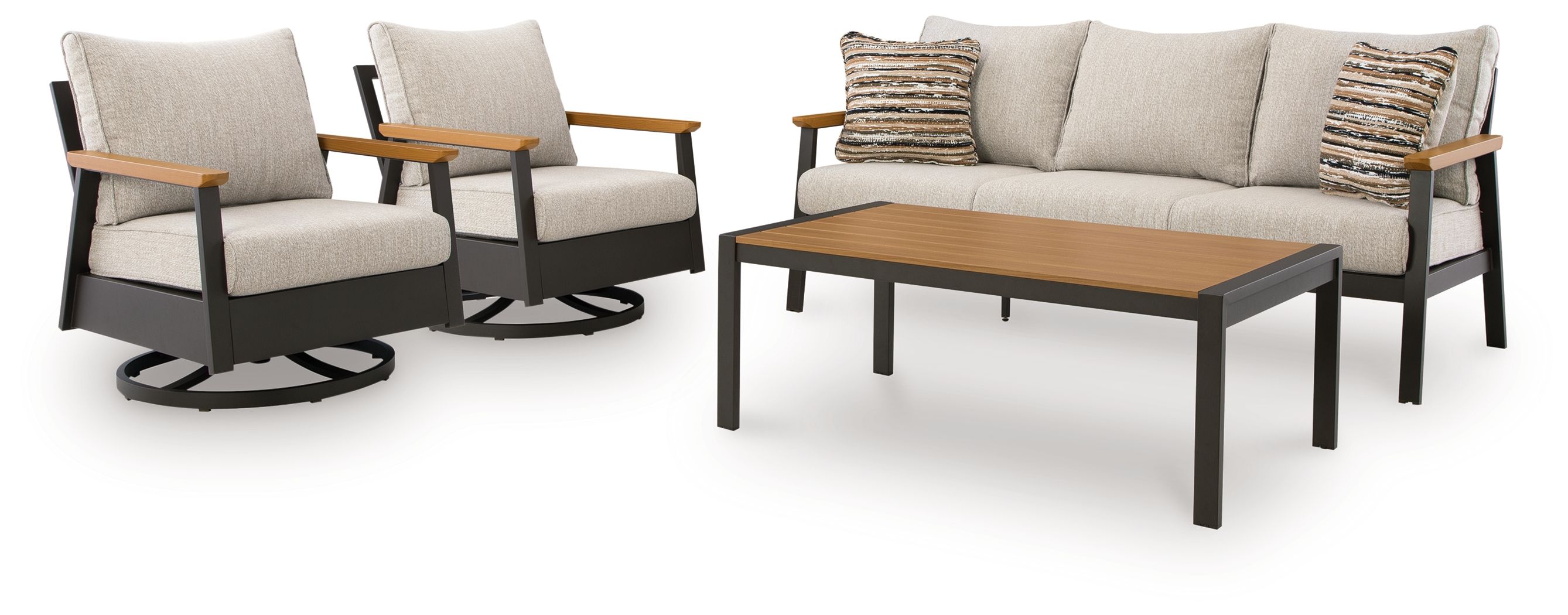 Ashley Furniture Carmel Highlands - Sofa, Chairs, Table Set (Set of 4) - Dark Brown - Image 3