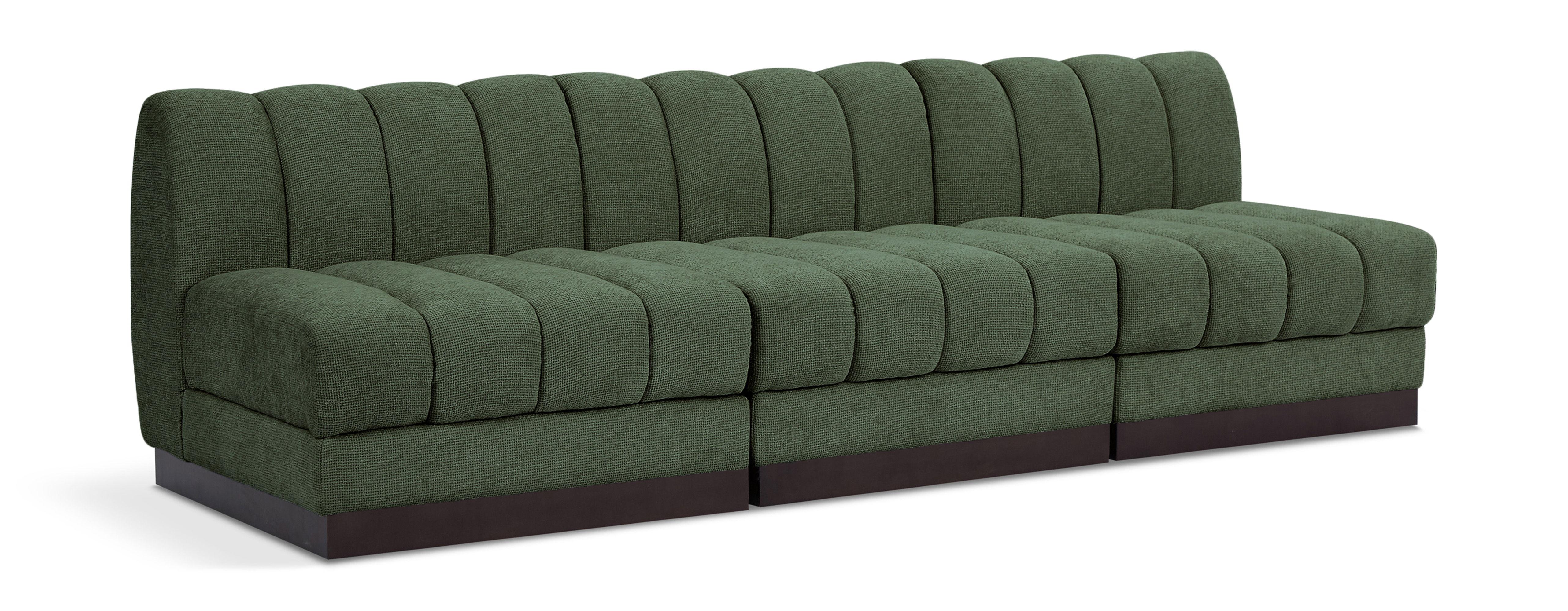 Quinn - 3 Seat Modular Armless Sofa - Green