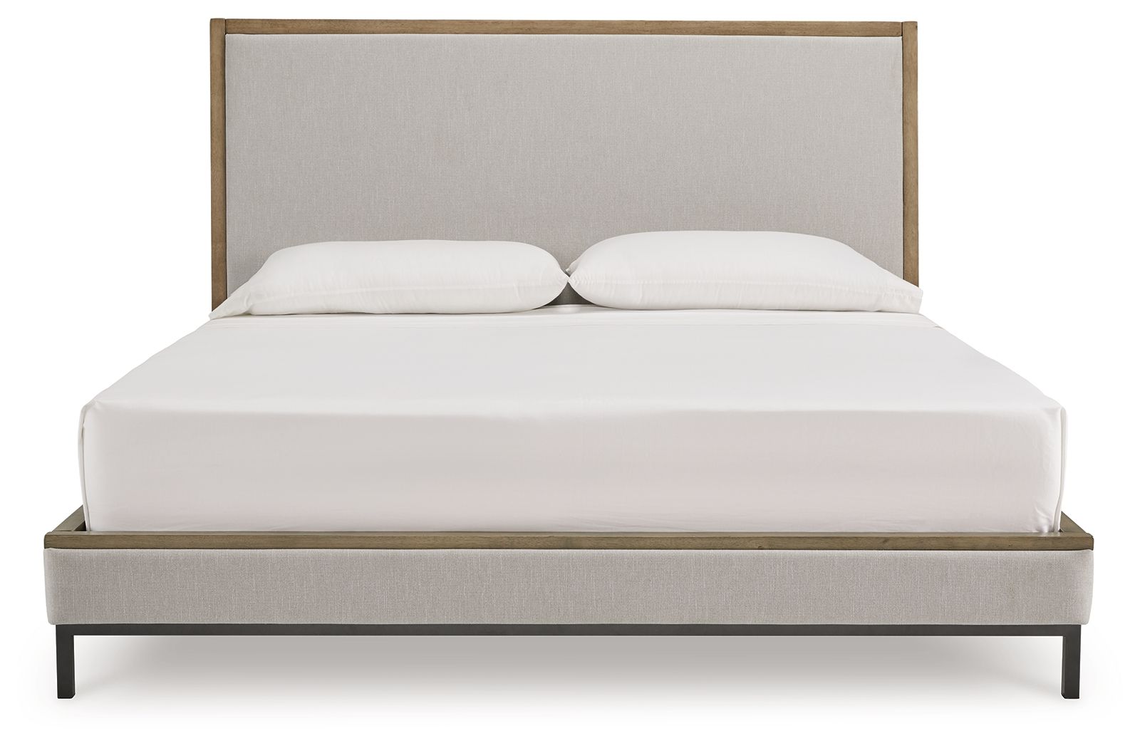 Ashley Furniture Tomtyn - California King Upholstered Bed - Light Brown - Image 4
