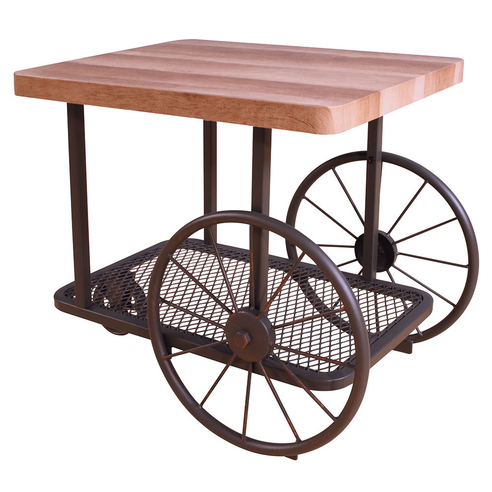 Francie - End Table - Oak & Antique Gray, light brown