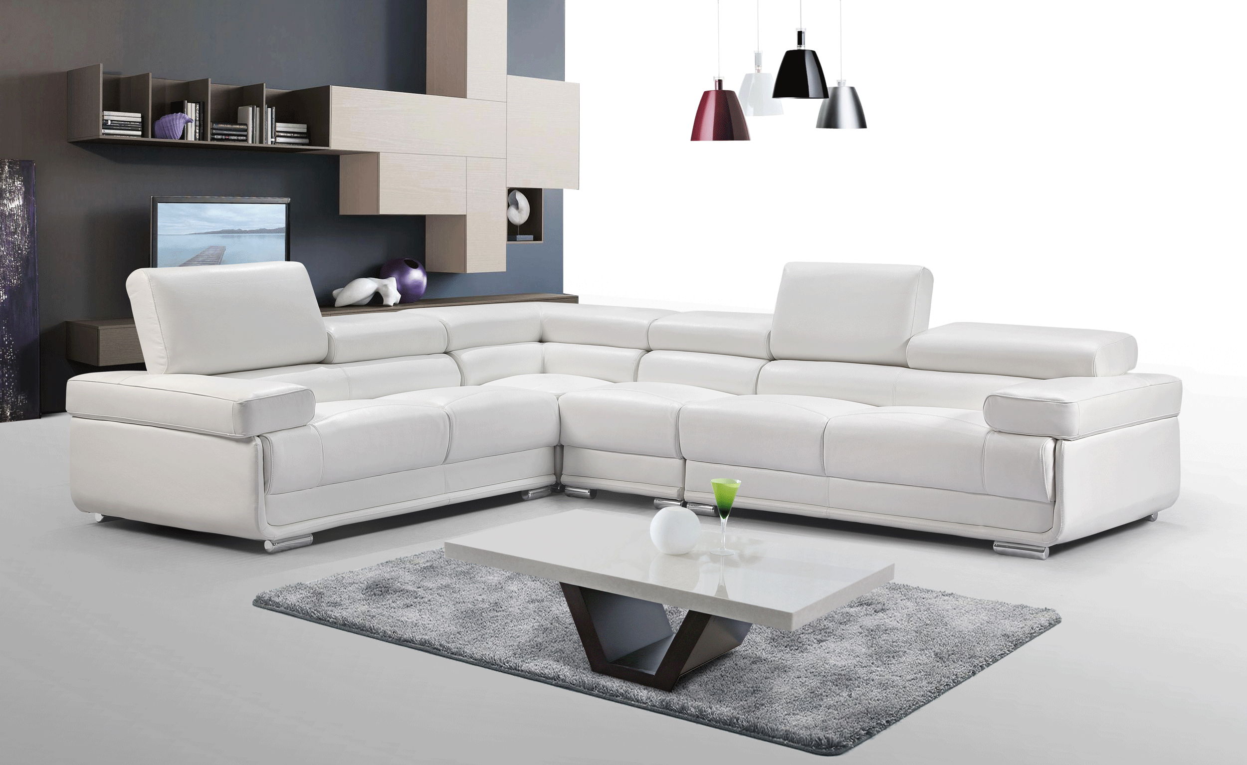 2119 - Sectional - White