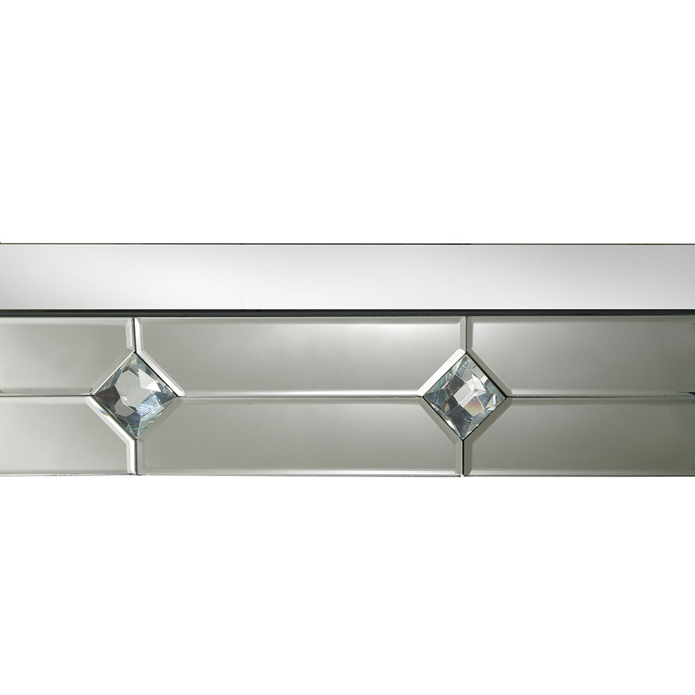 Hessa - Console Table - Mirrored & Faux Rhinestone, silver, view 2