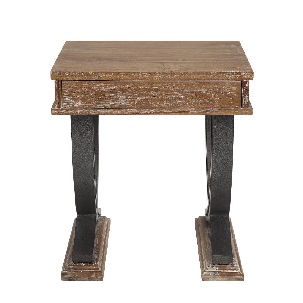 Pellio - End Table - Antique Oak & Black, light brown, view 3