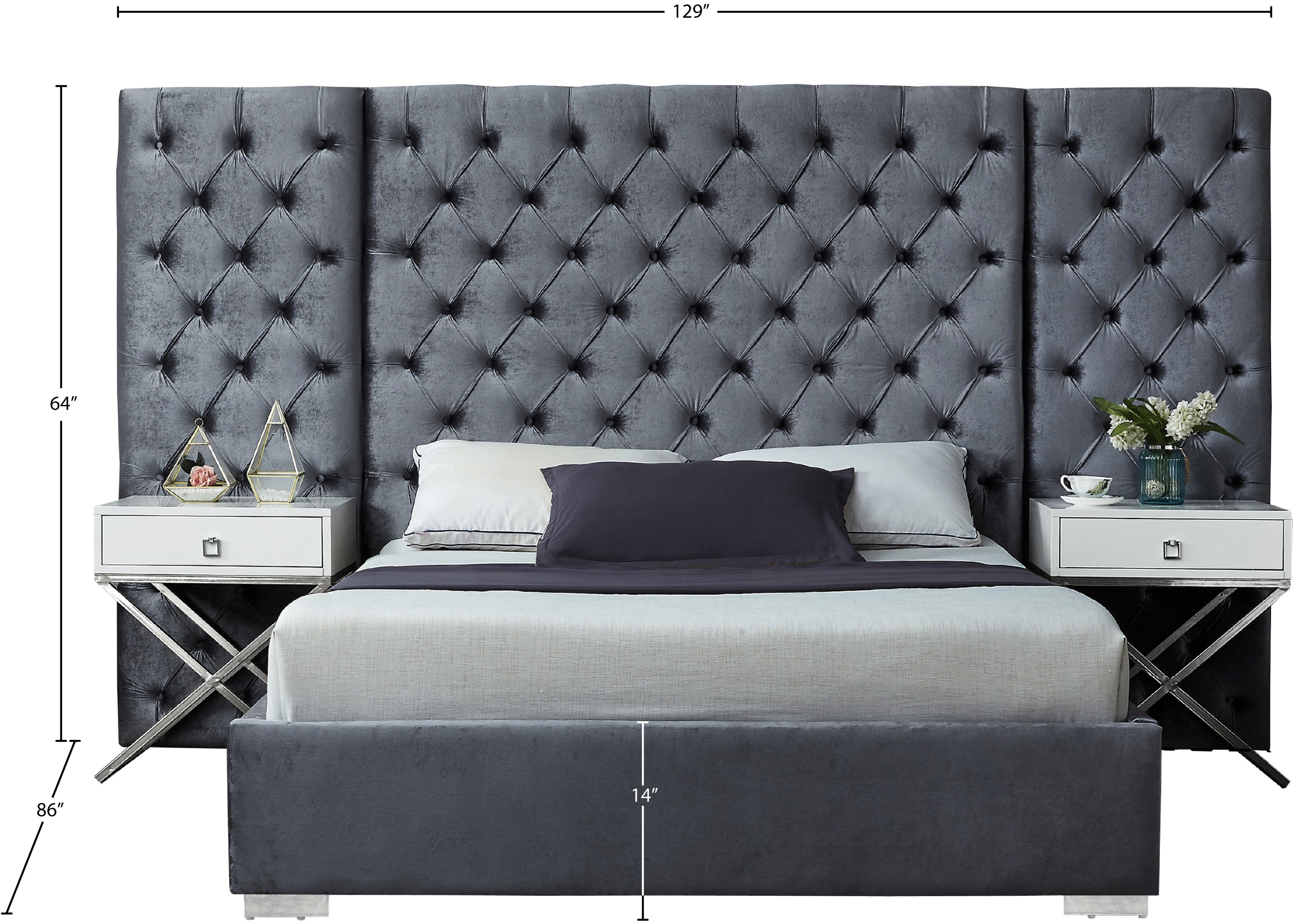 Grande - King Bed - Gray