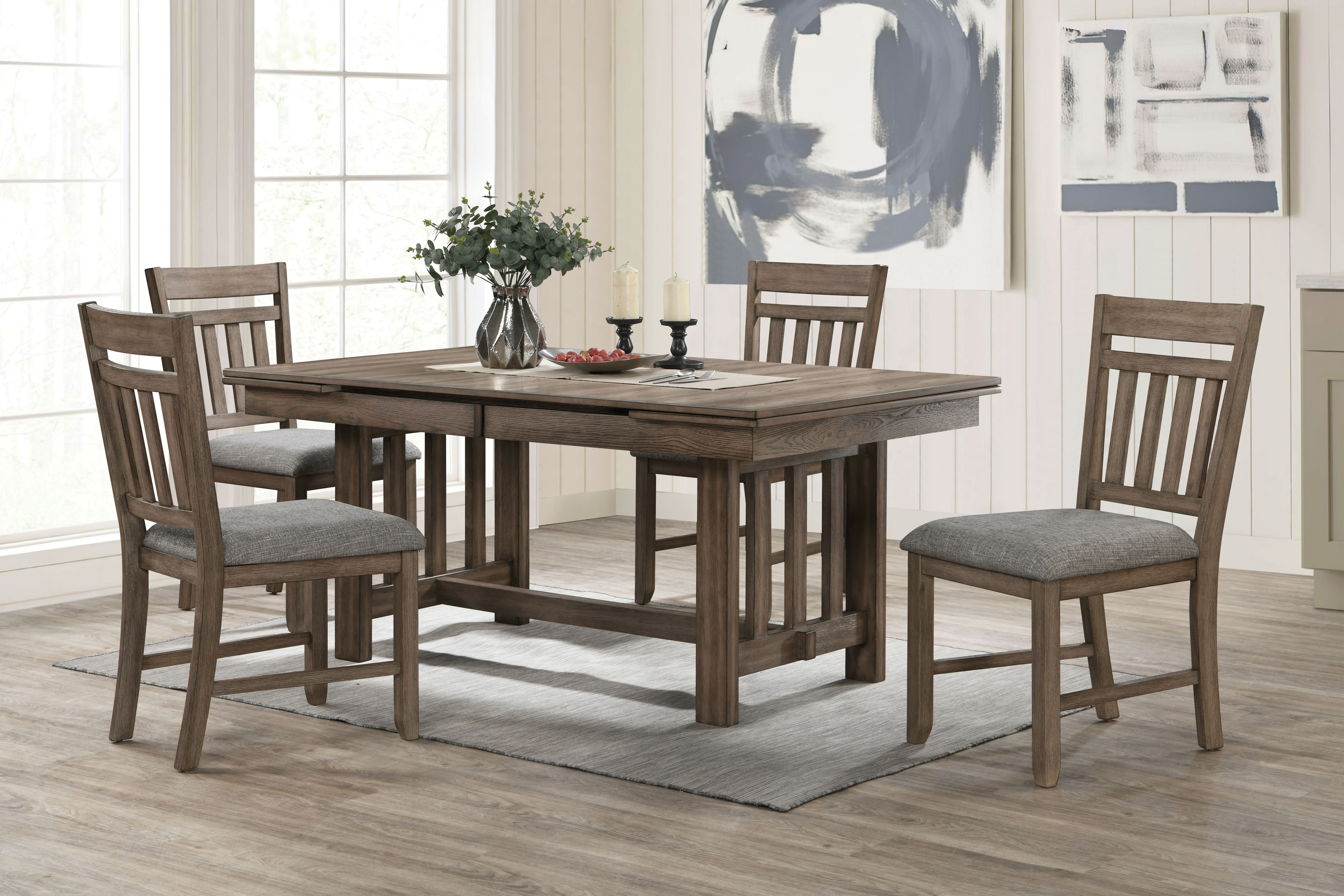 Harrisburg - Dining Table & 4 Chairs - Brown
