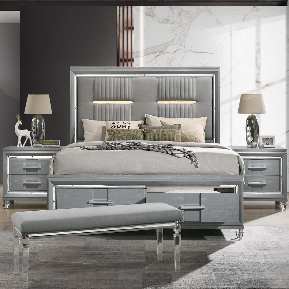 Truman Queen Bed Gray New Lots Furniture Online Store