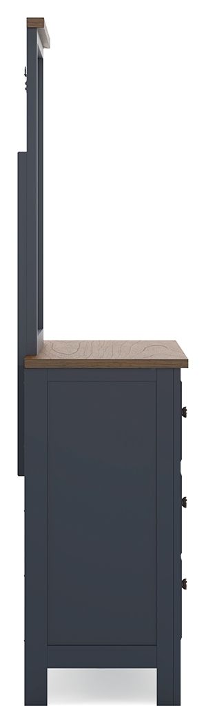 Ashley Furniture Landocken - Dresser and Mirror - Brown / Blue - Image 8