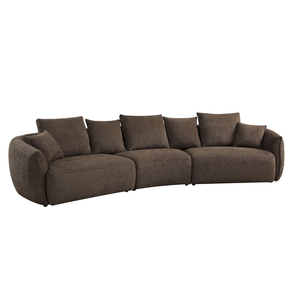 Bash - Sofa With 7 Pillows - Macca Anthology Boucle, dark brown