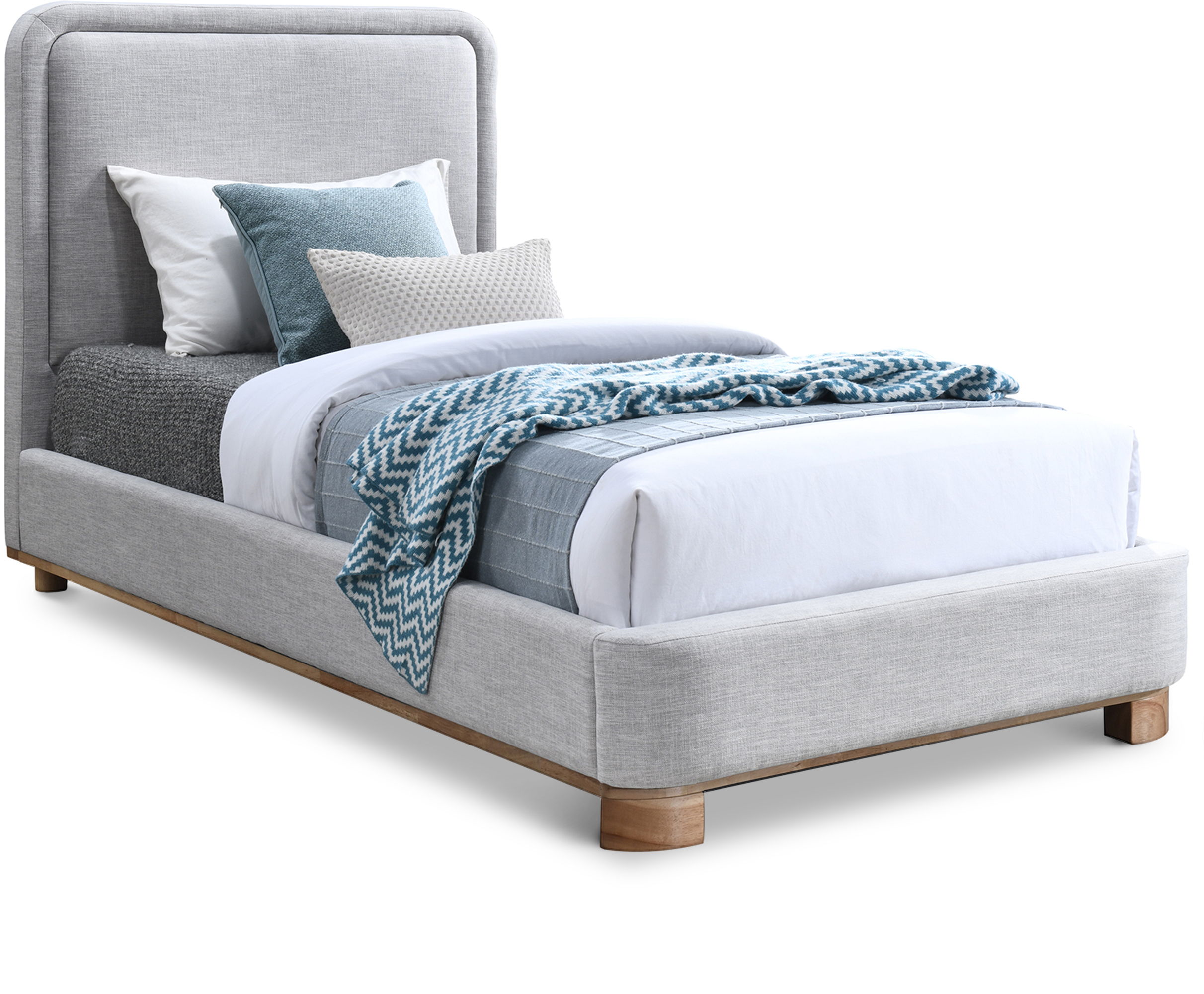 Nolita - Twin Bed With Natural Base - Gray