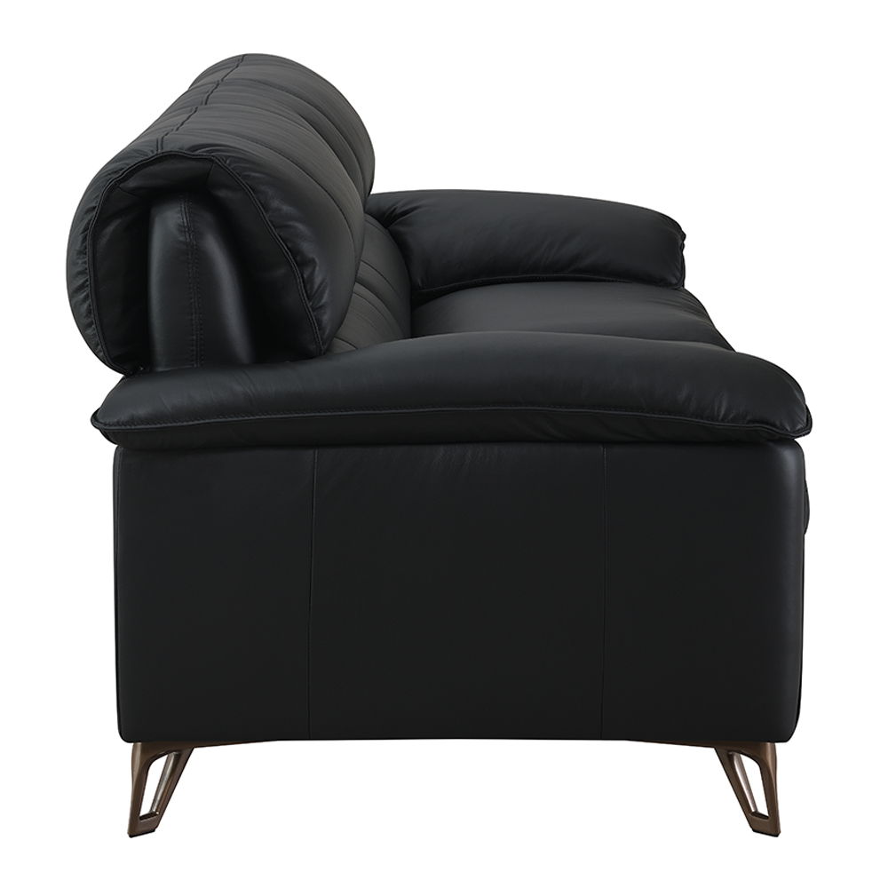 Eilene - Sofa - Black Top Grain Leather, black, view 2