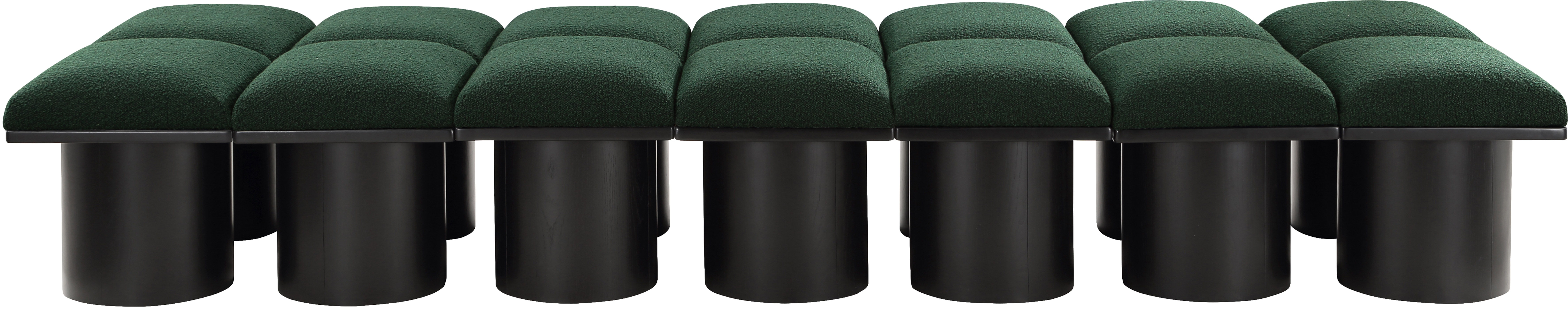 Pavilion - 108.5" 14 Piece Modular Bench With Black Base - Green