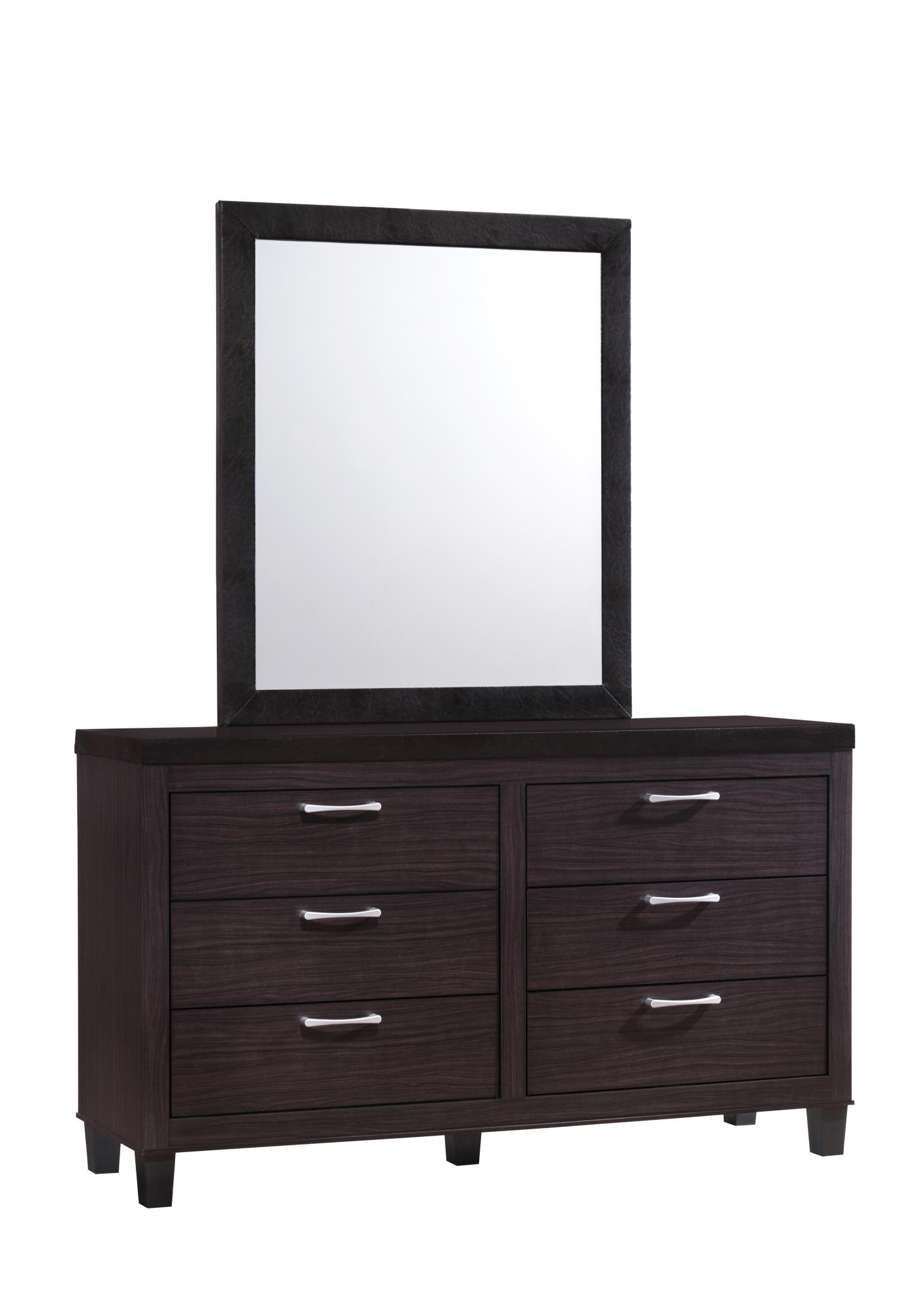 B510 - 3 Piece Bedroom Set (Full Bed - Dresser, Mirror) - Walnut